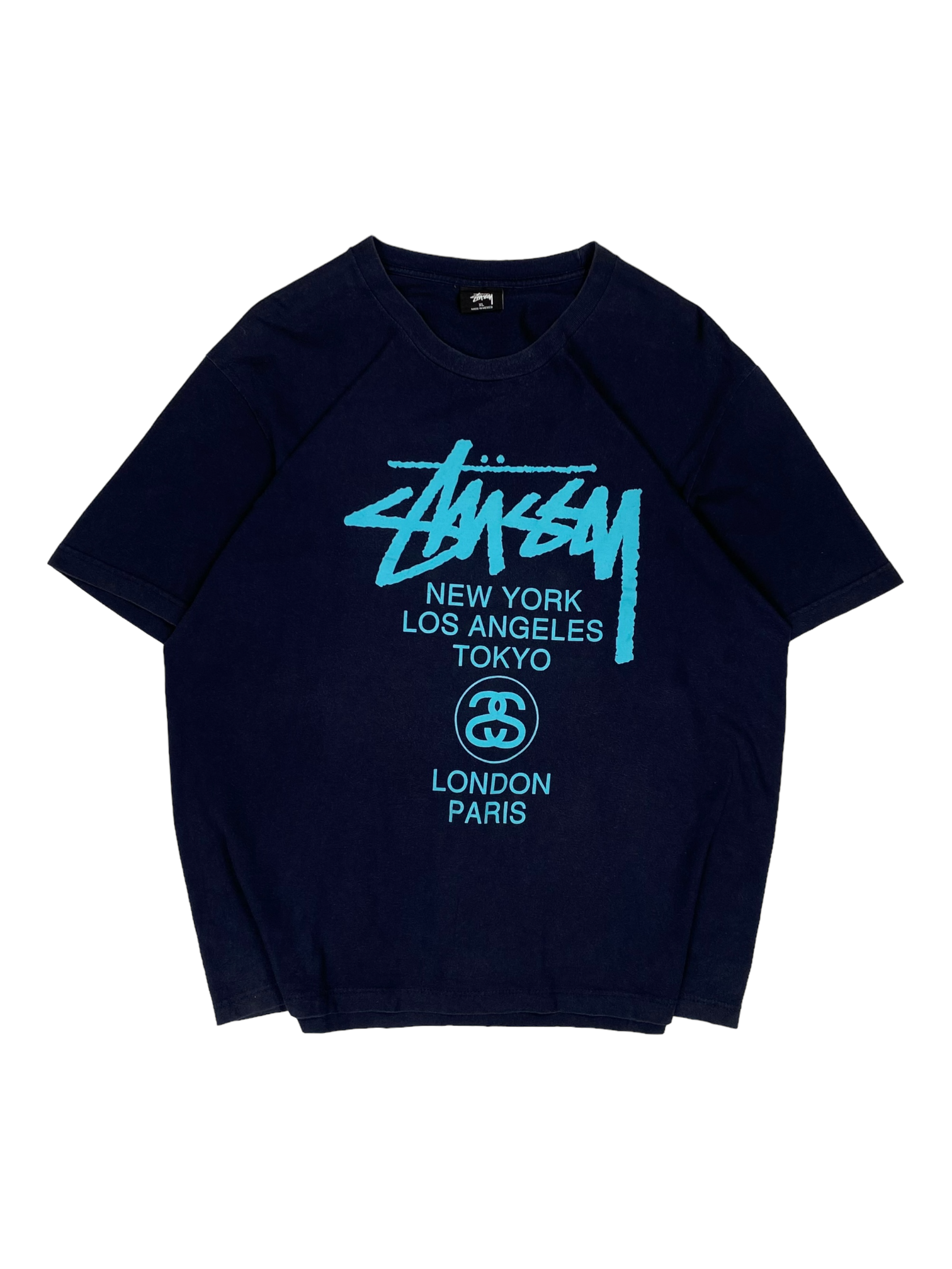 Stussy Teal Navy Blue Tee