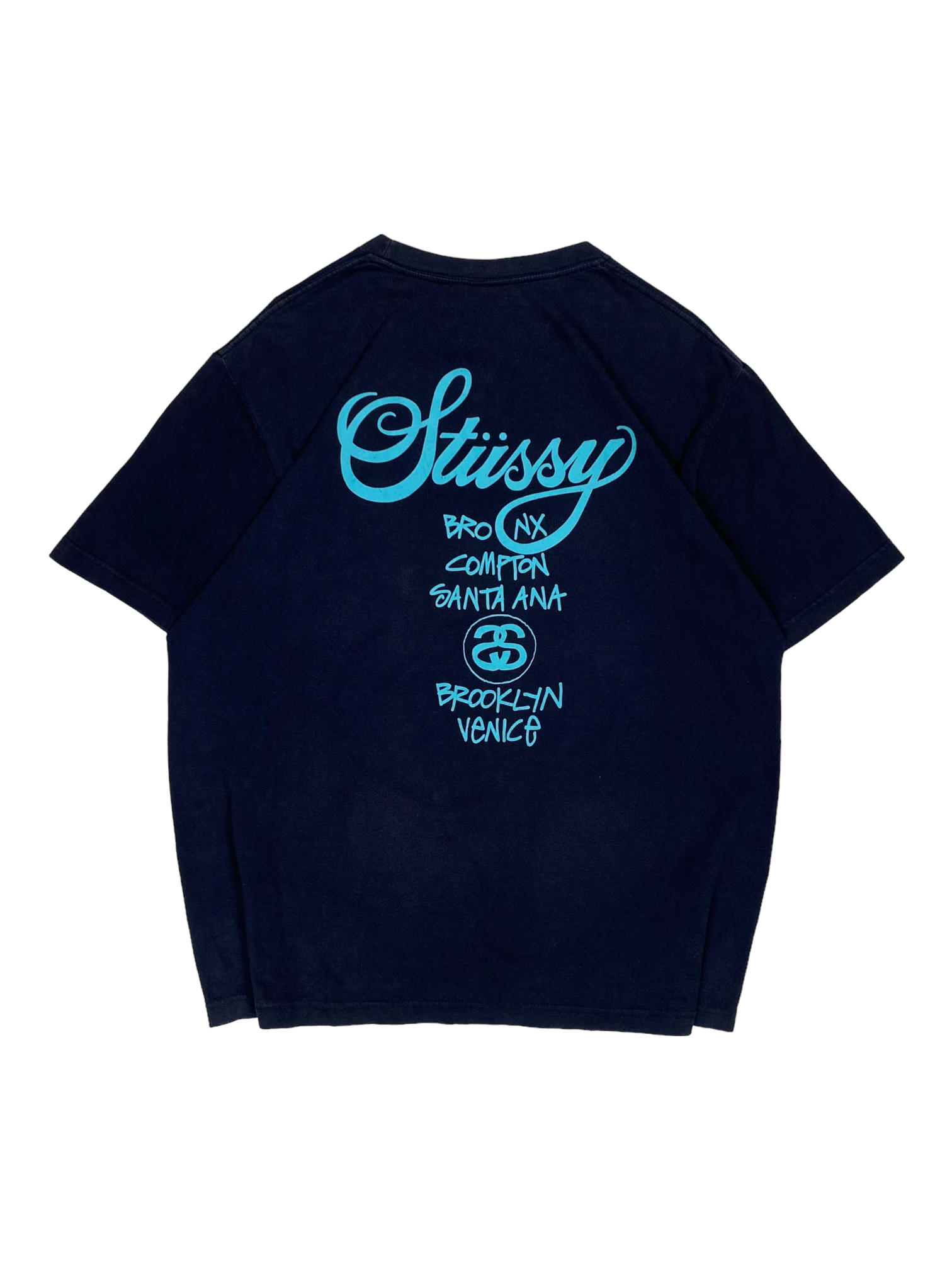 Stussy Teal Navy Blue Tee
