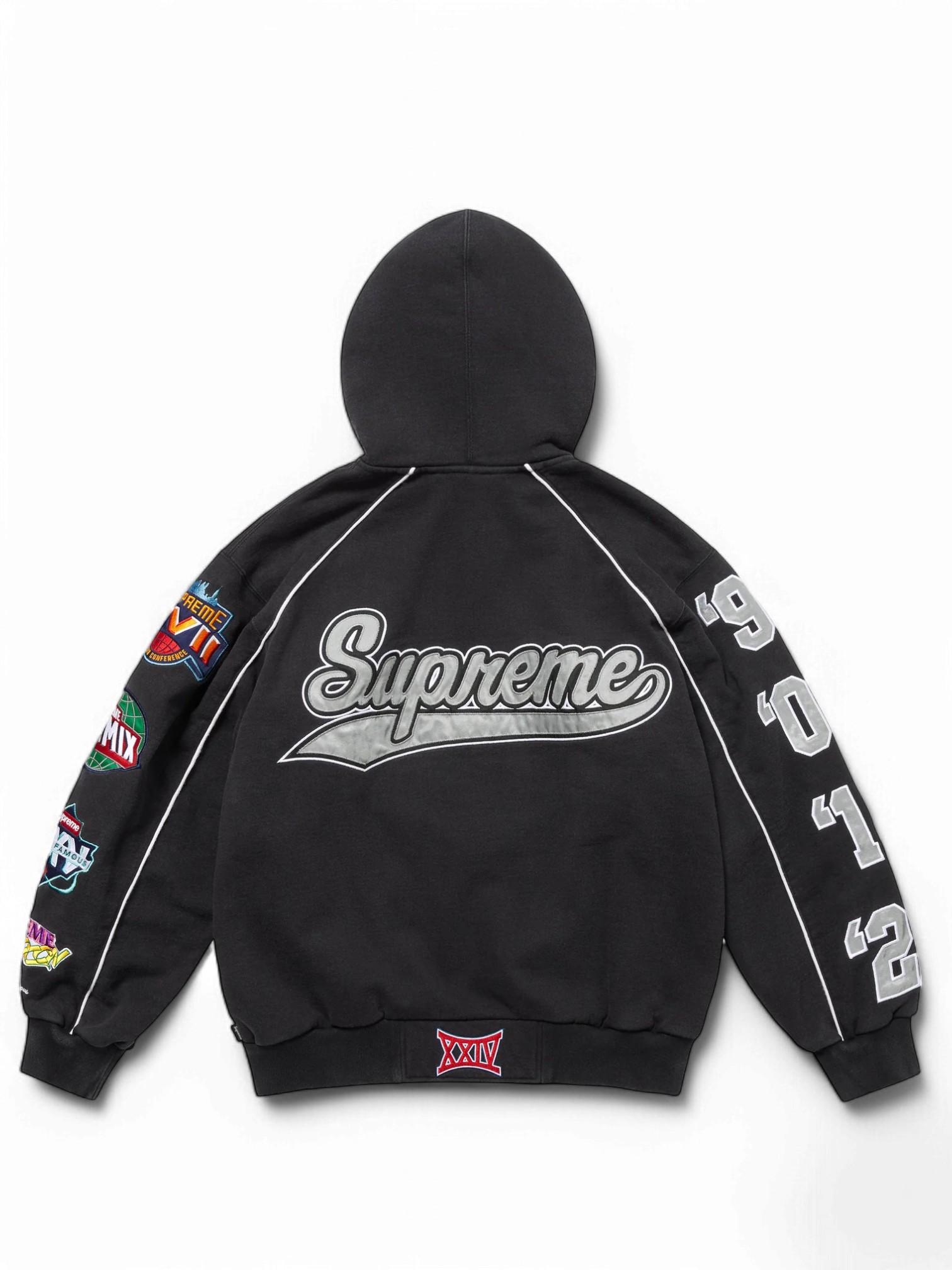 Supreme Black Playoffs Zip Up Hooded Sweatshirt
