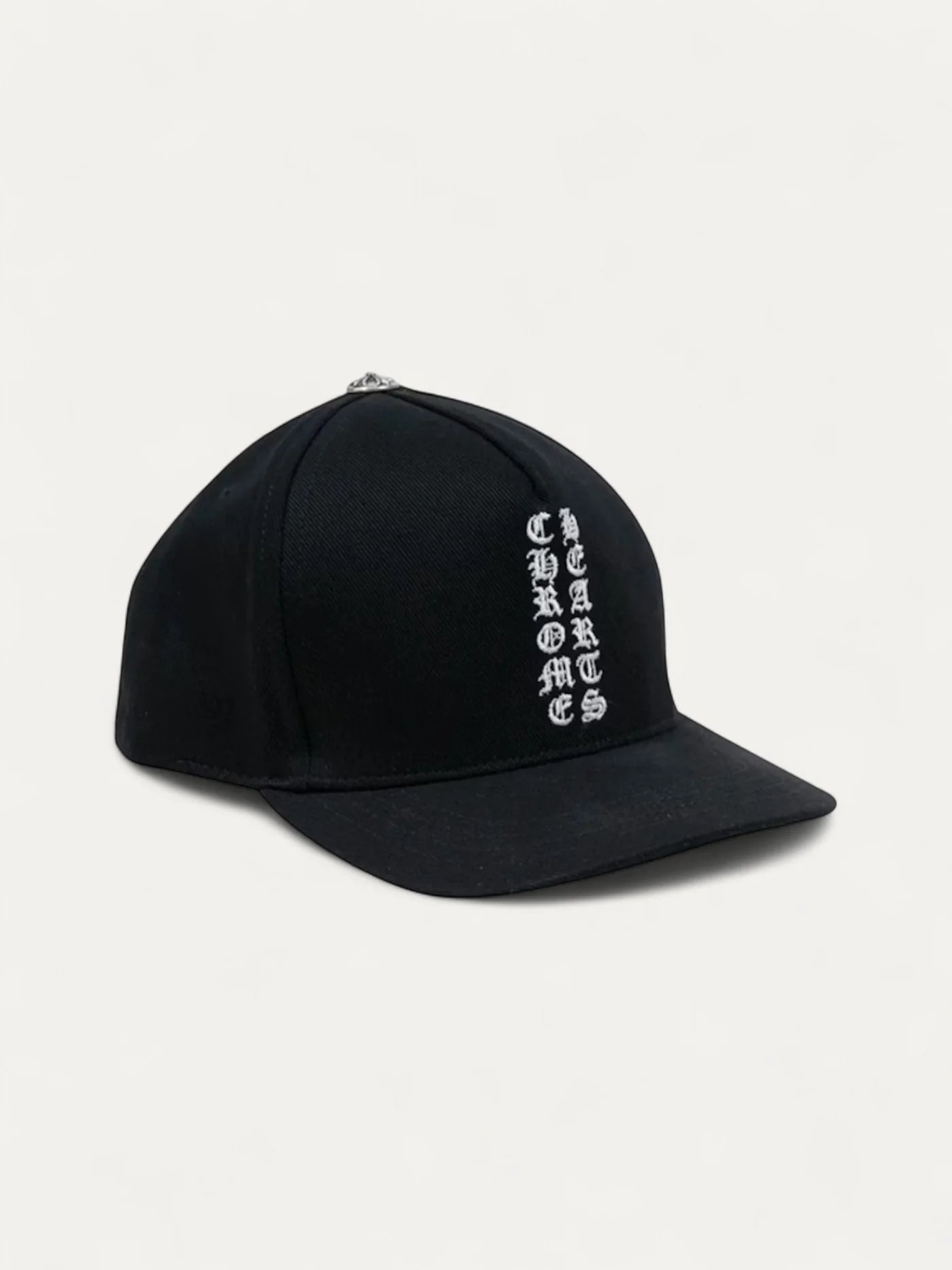Chrome Hearts Black Scroll Logo Cap