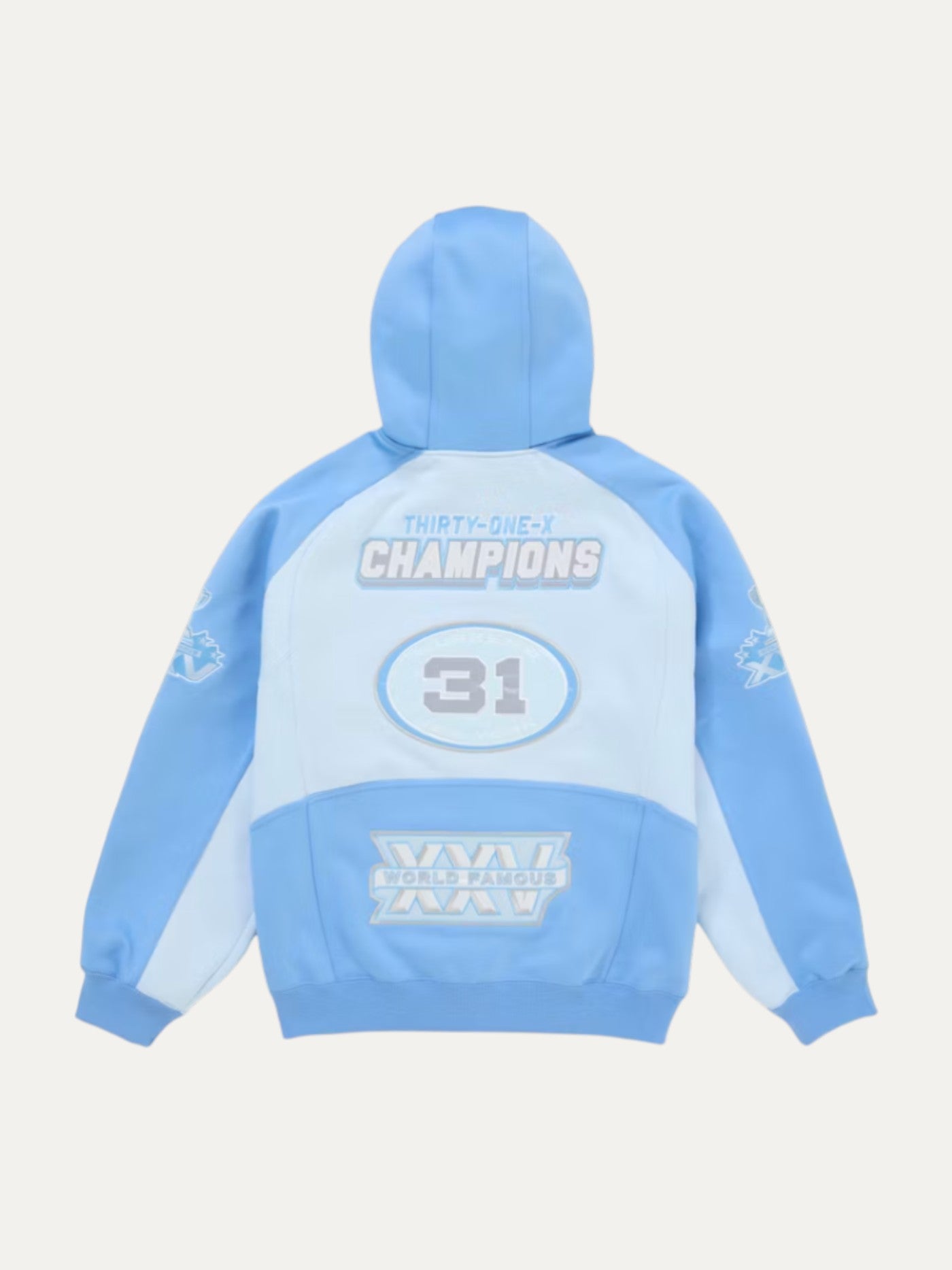 Supreme Baby Blue Football Zip Up Hooded Sweatshirt