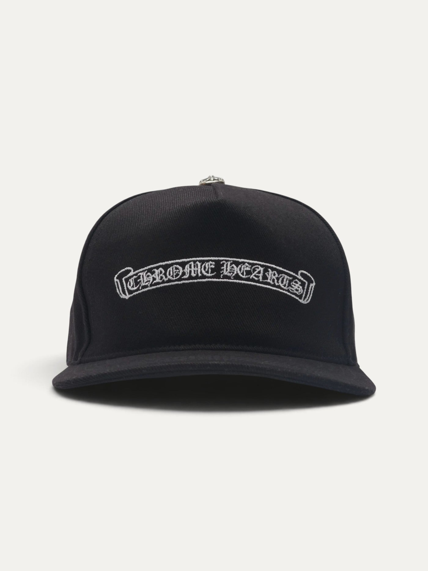 Chrome Hearts Black Scroll Logo Cap