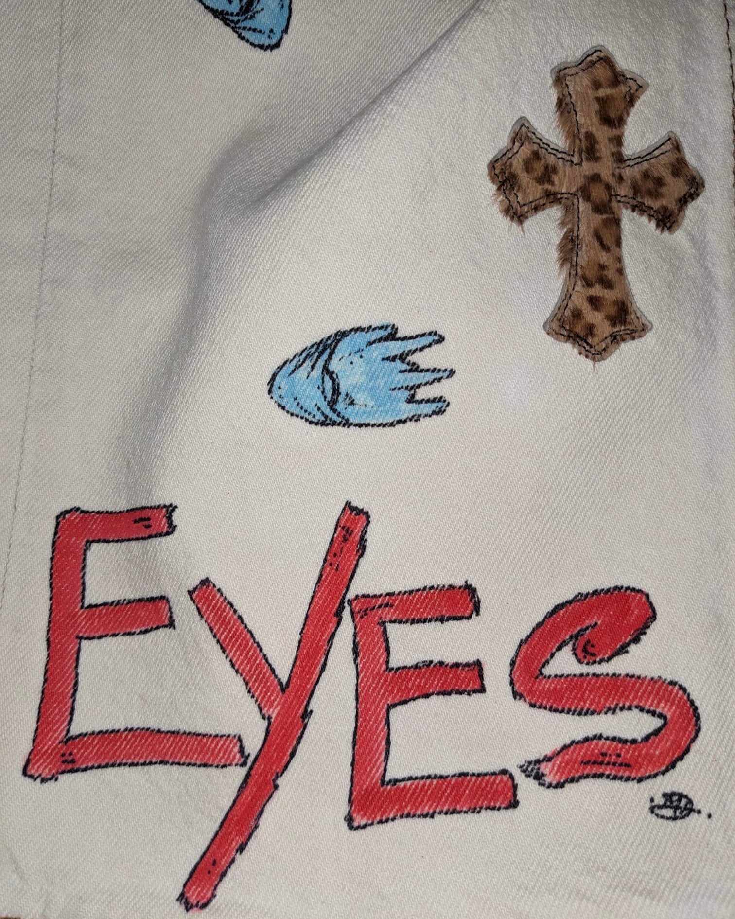 Chrome Hearts Matty Boy 1/1 Custom Painted Levi's Cross Patch Jeans