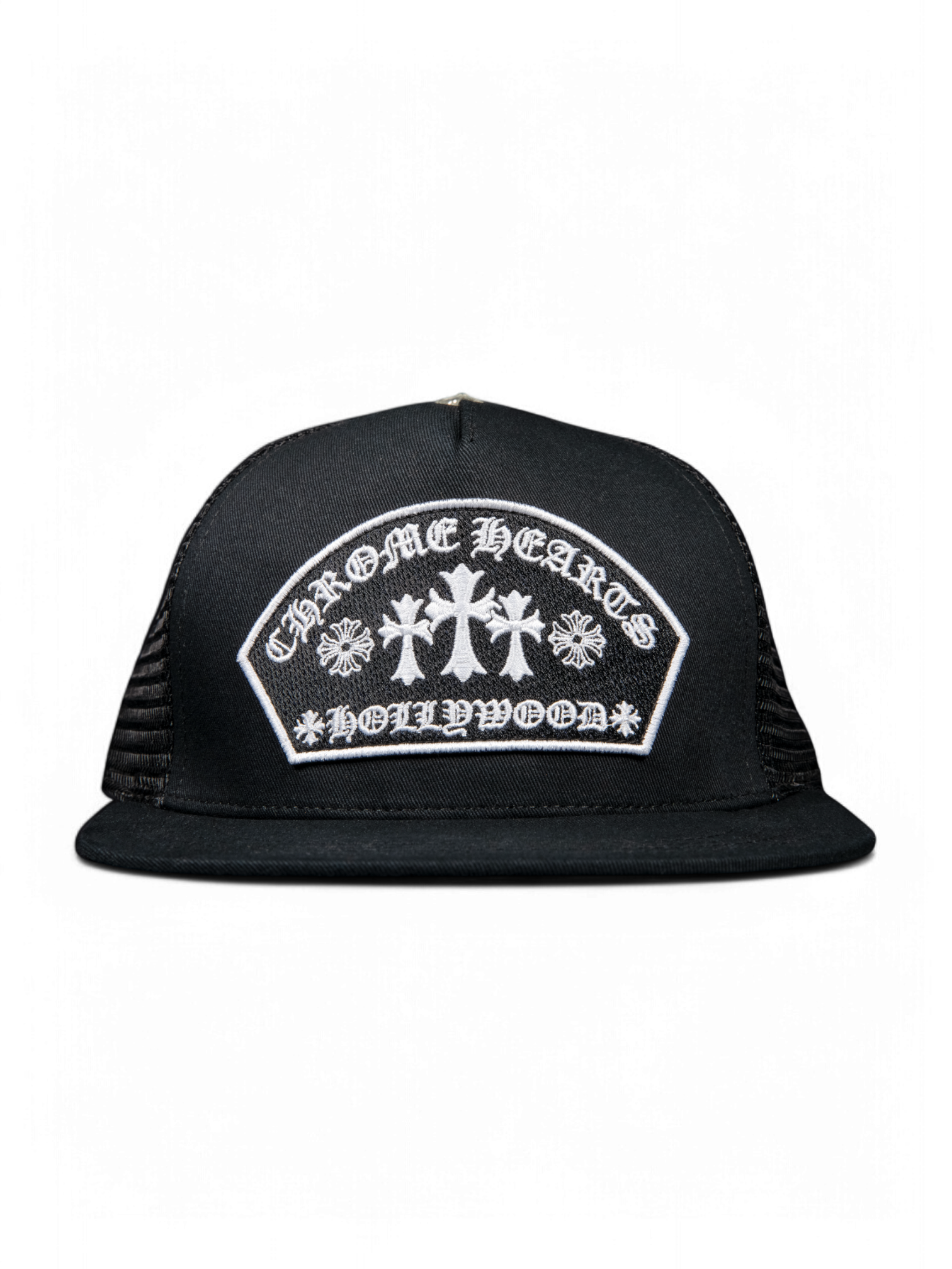 Chrome Hearts Triple Black Hollywood Trucker Hat