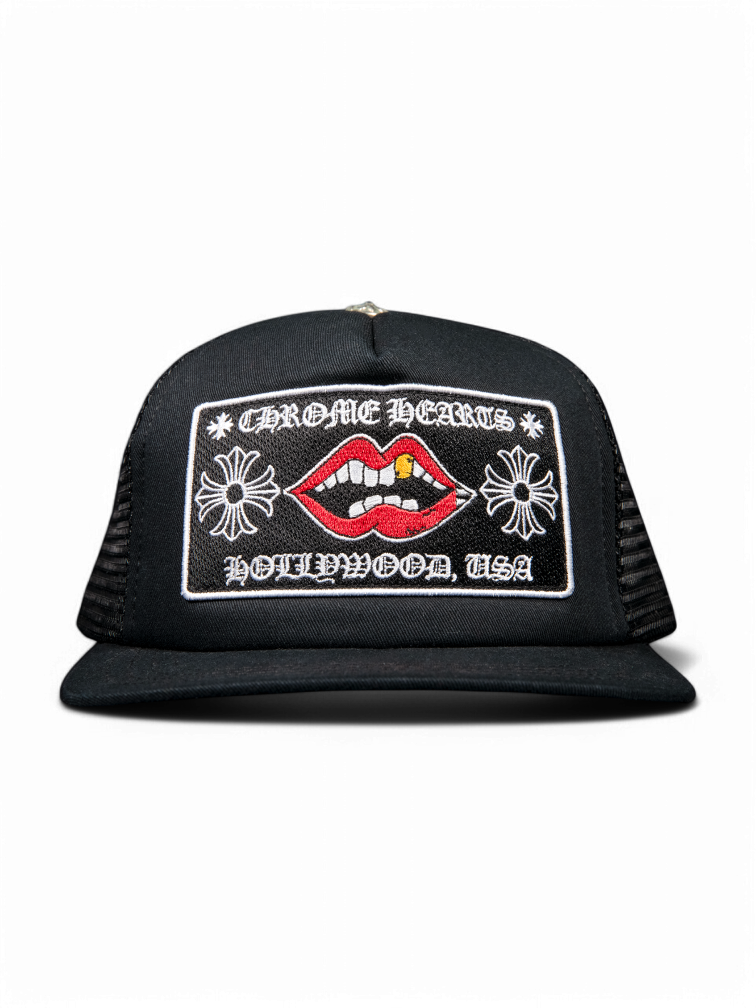 Chrome Hearts Black Chomper Hollywood Trucker Hat