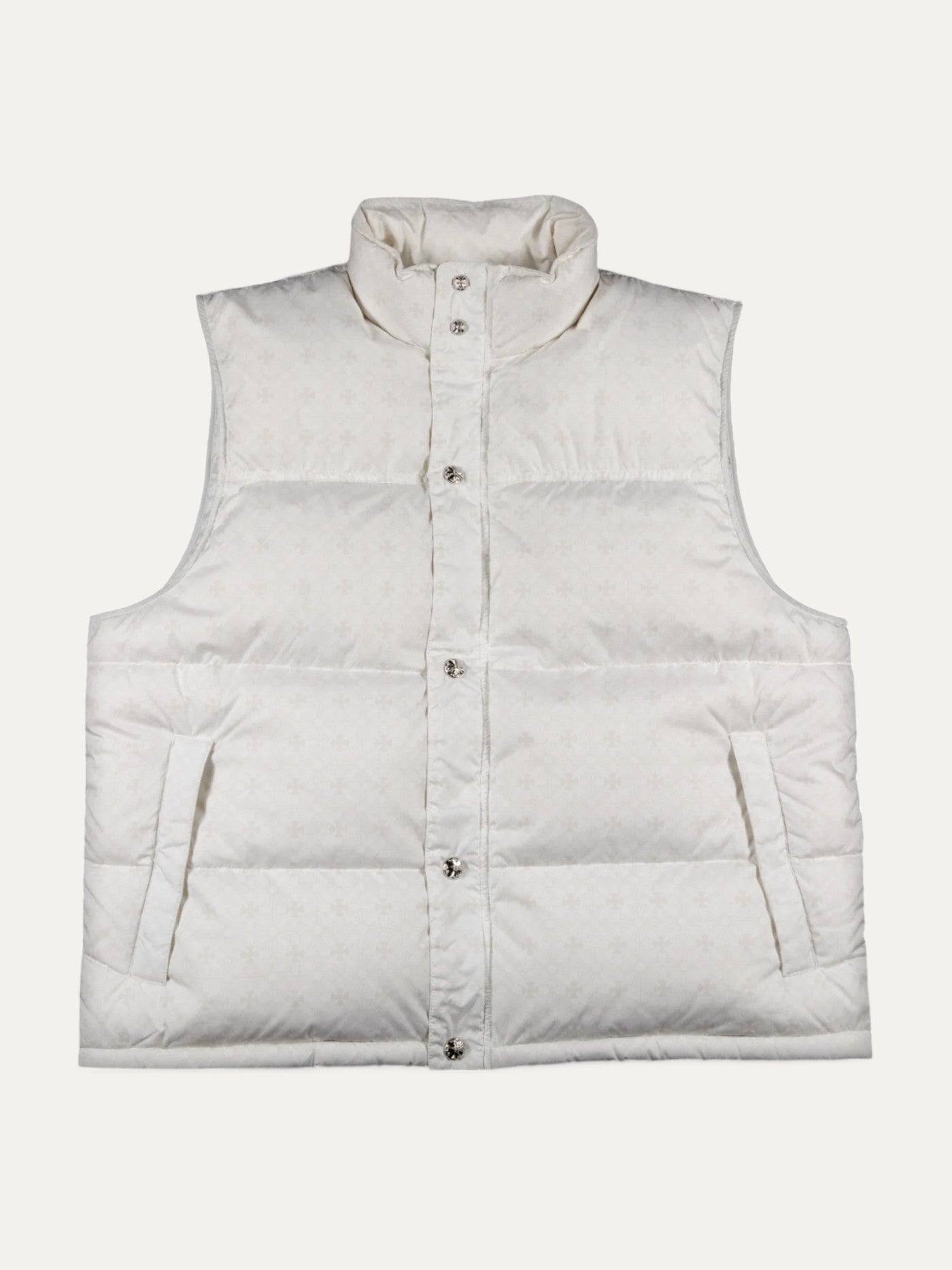 Chrome Hearts White Mini Plus Monogram Puffer Vest