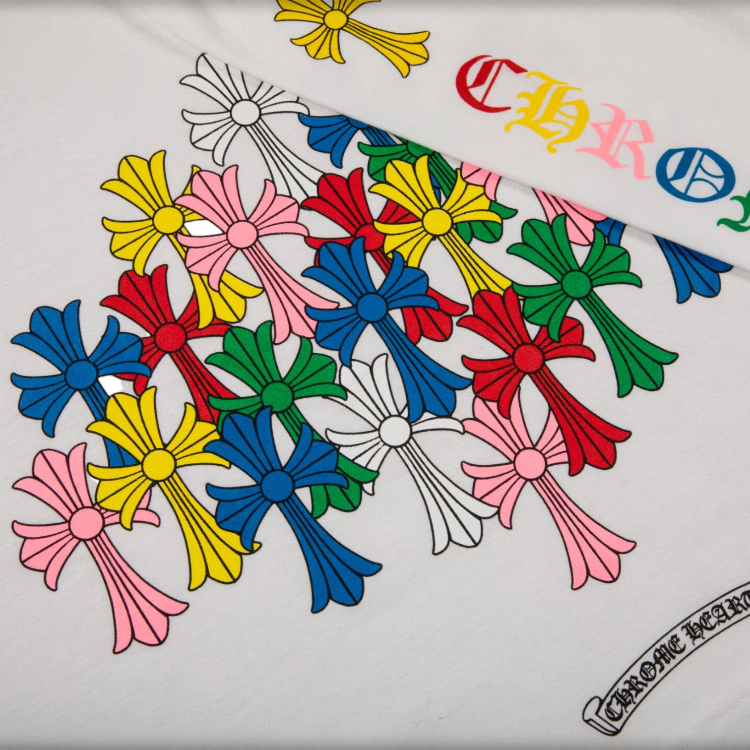 Chrome Hearts White Multi Color Cross Longsleeve