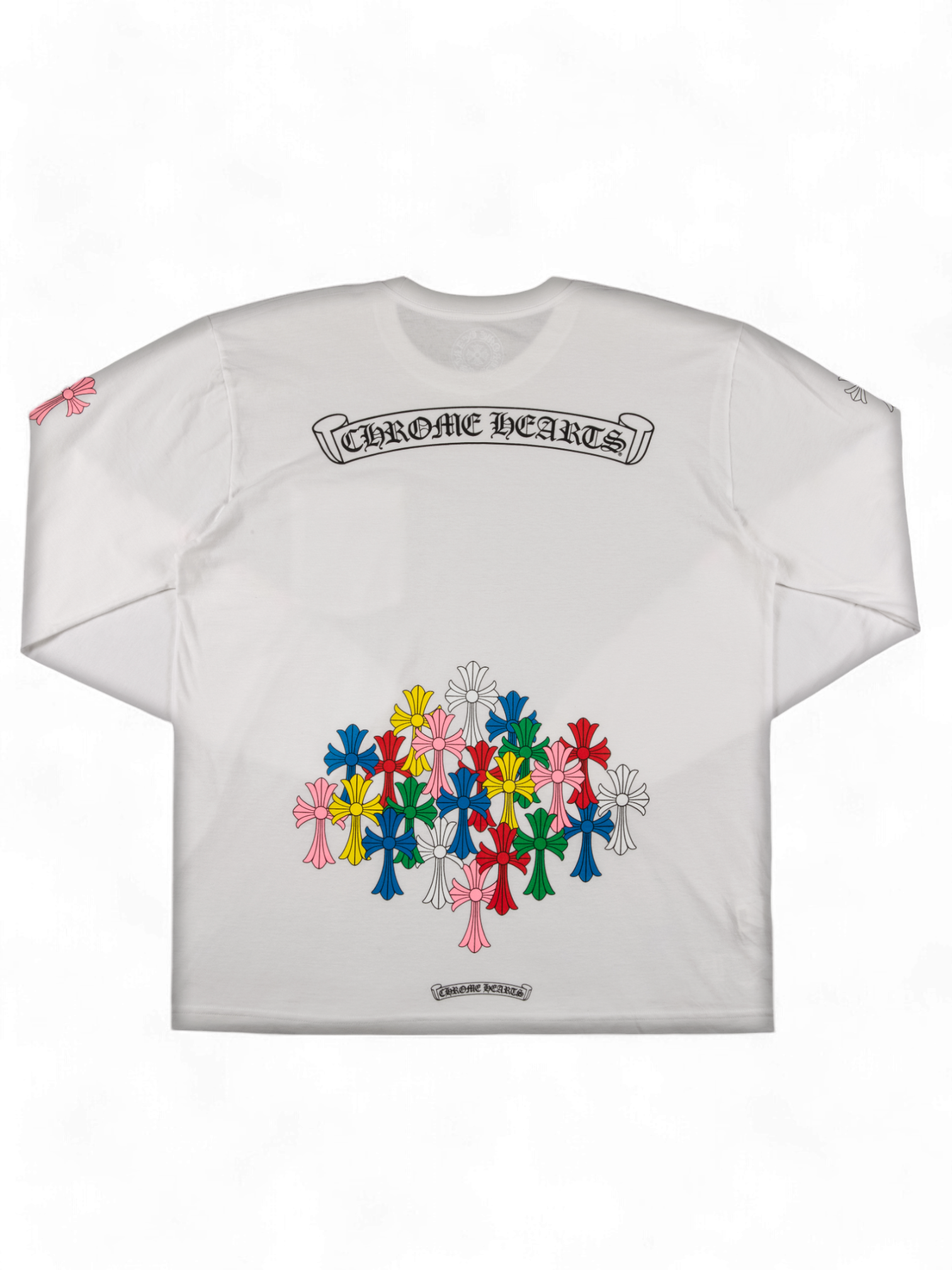 Chrome Hearts White Multi Color Cross Longsleeve
