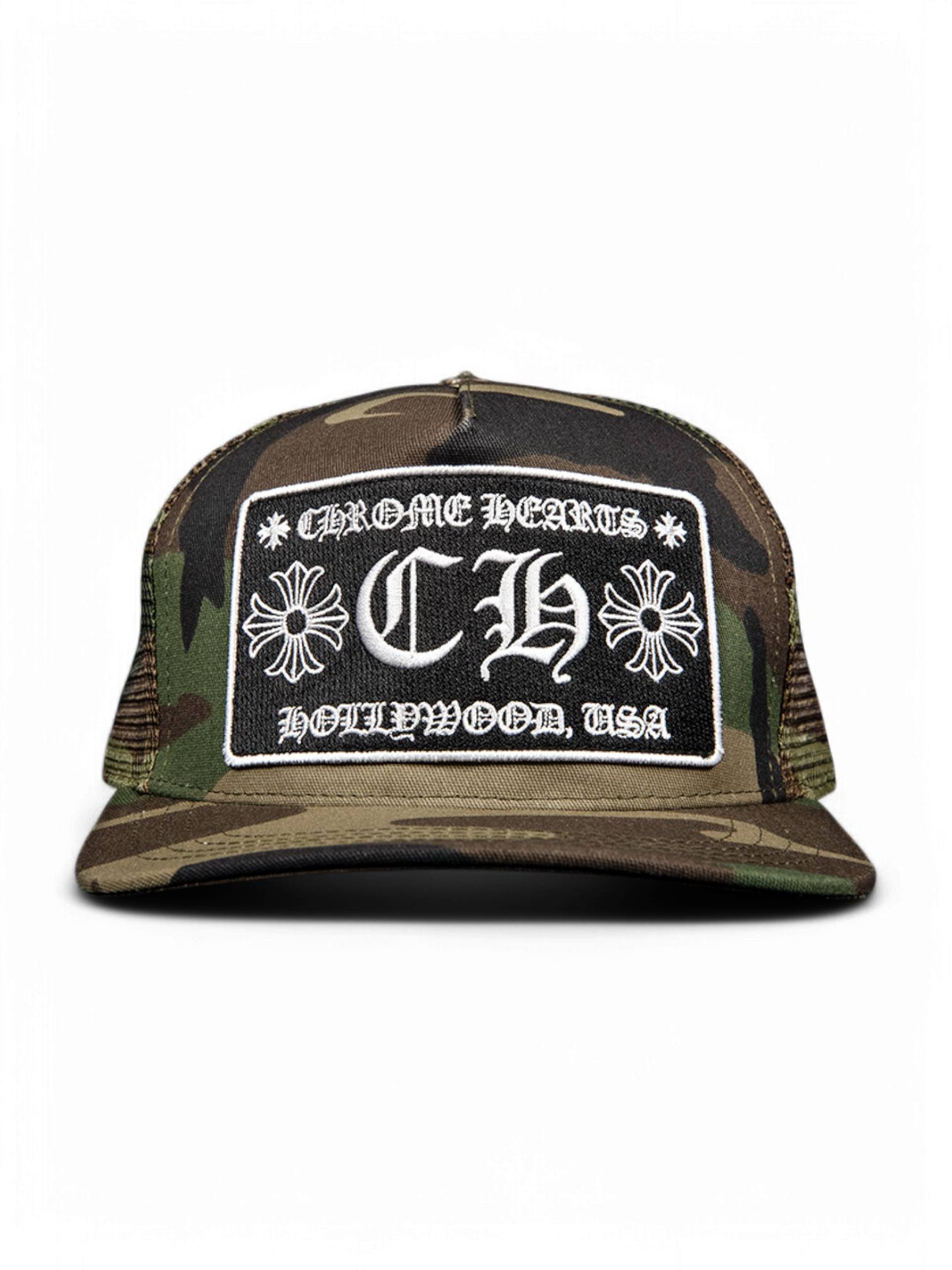 Chrome Hearts CH Hollywood Camo Trucker Cap
