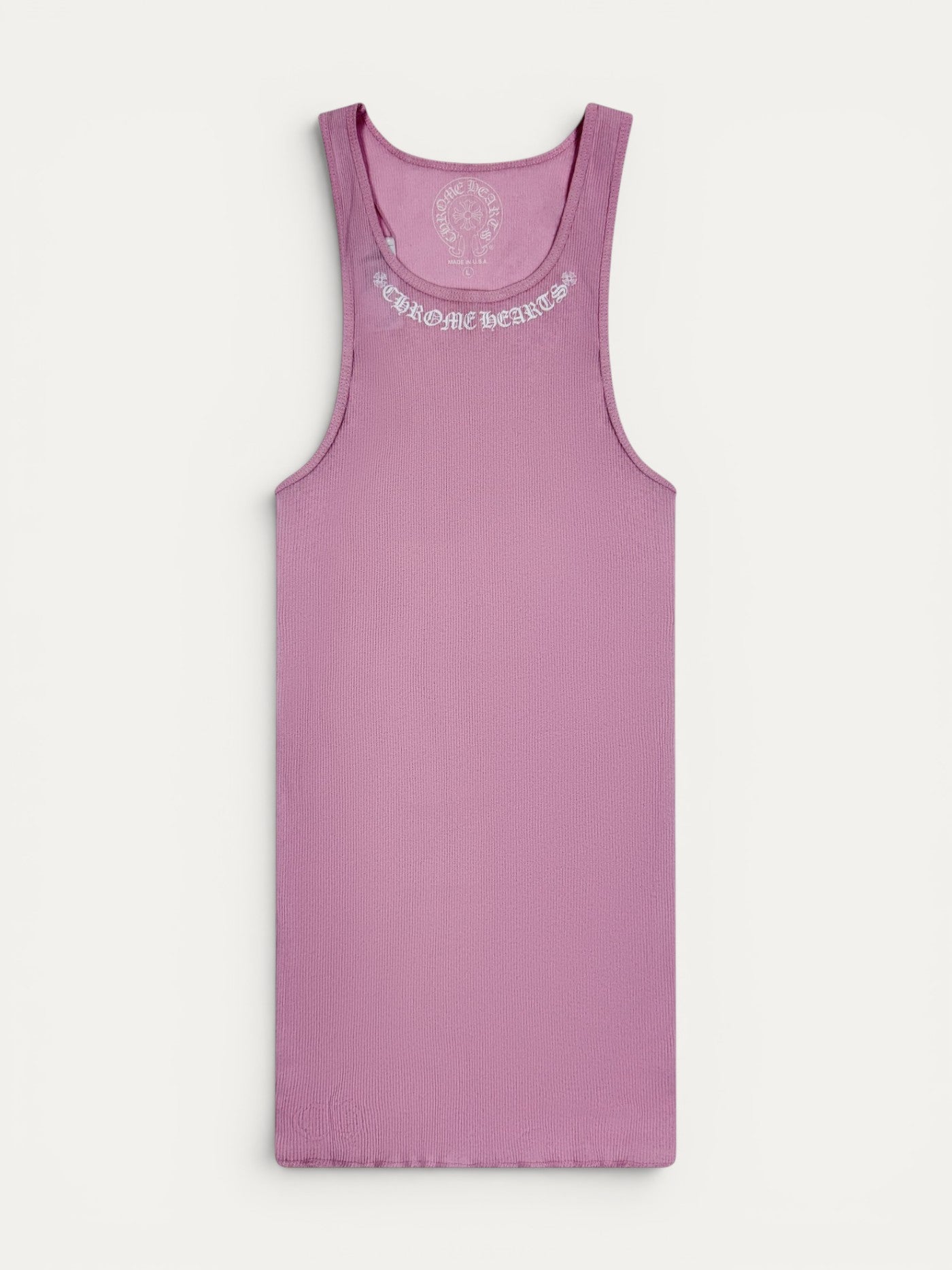 Chrome Hearts Love You Neck Logo Rib Pink Tank Top