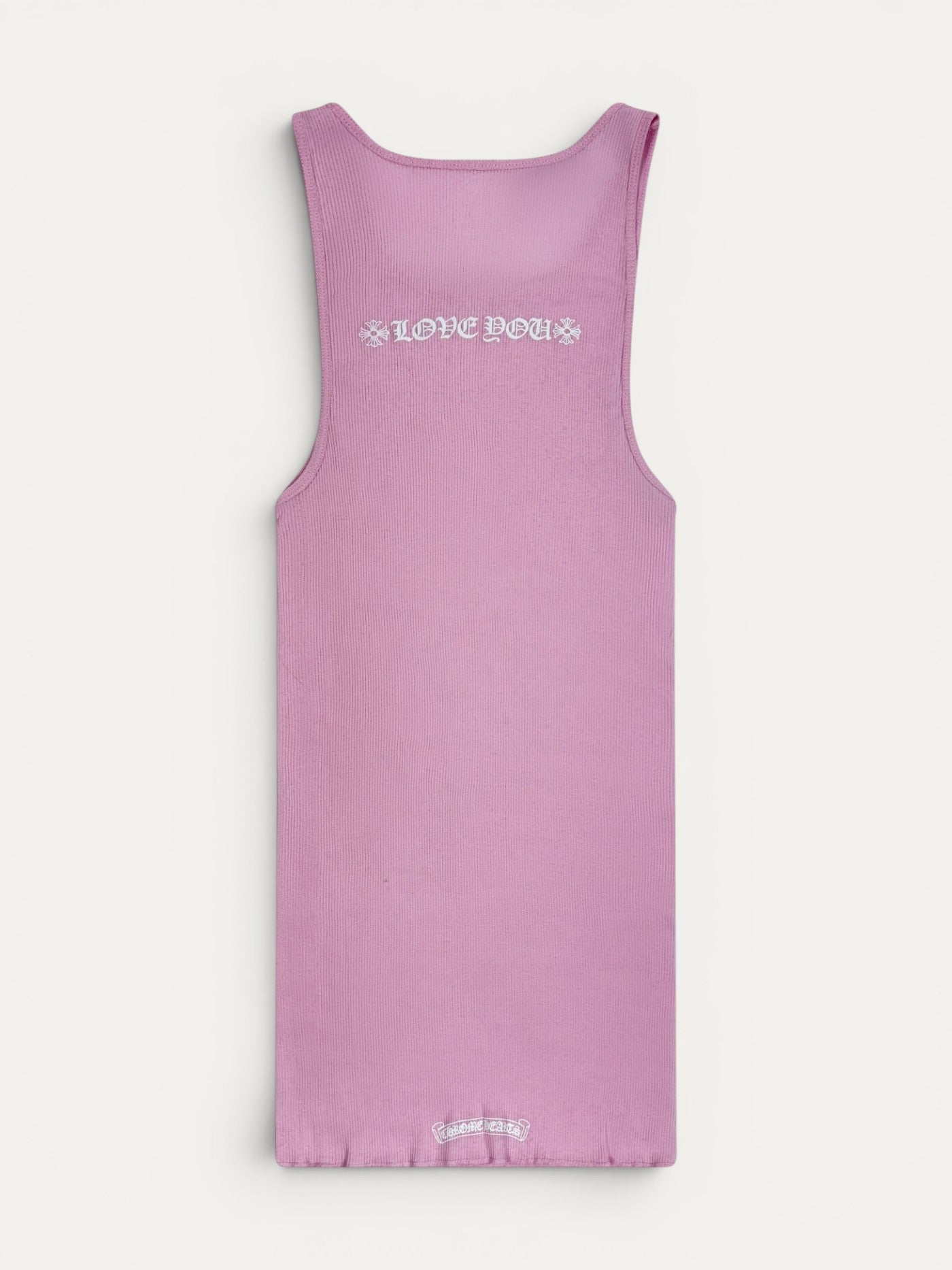 Chrome Hearts Love You Neck Logo Rib Pink Tank Top