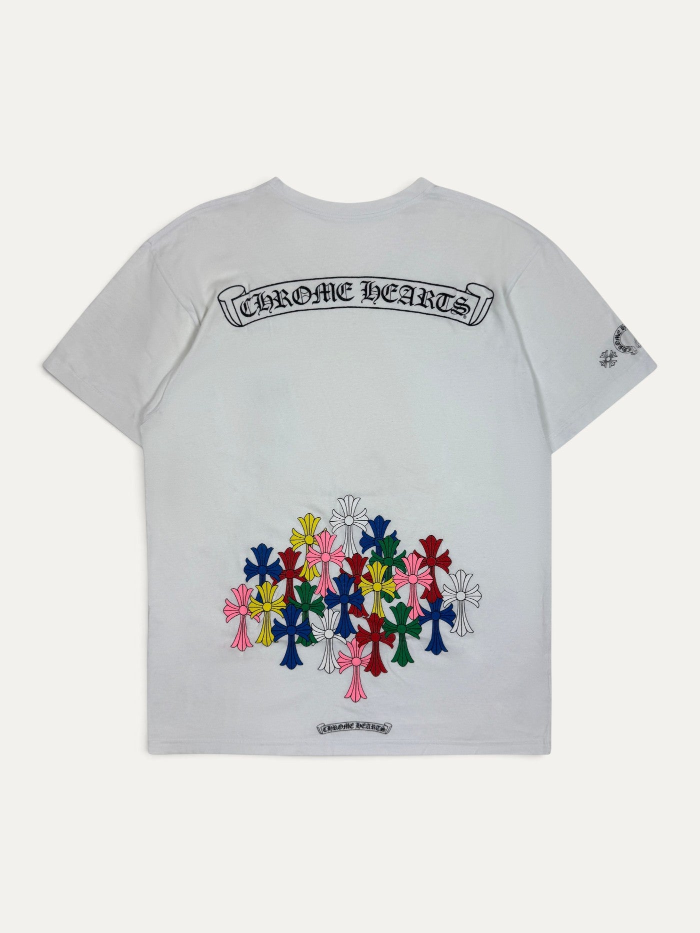 Chrome Hearts Multi Colour Cross Cemetery White Tee