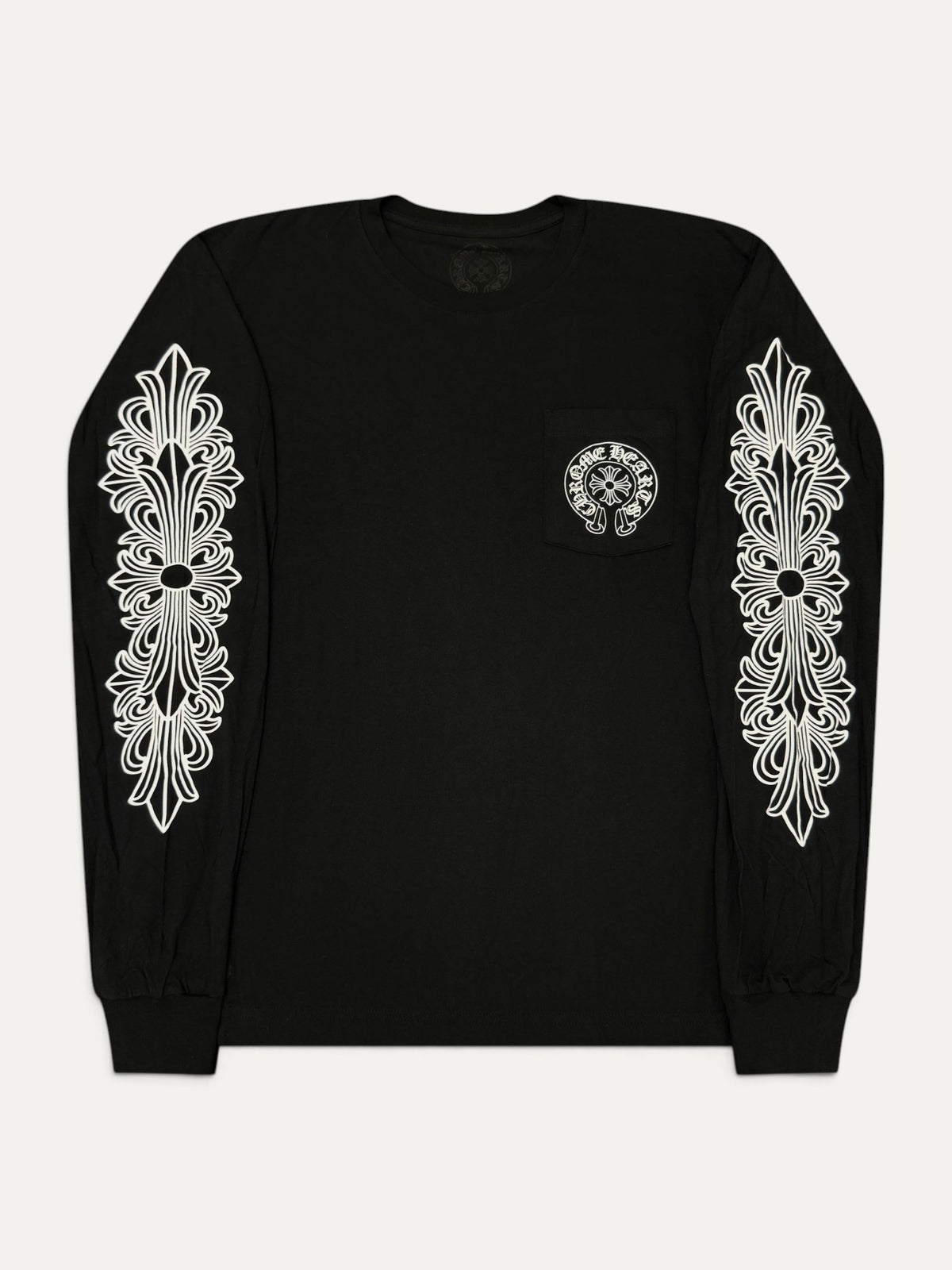 Chrome Hearts Black Floral Aspen Exclusive Horseshoe Longsleeve