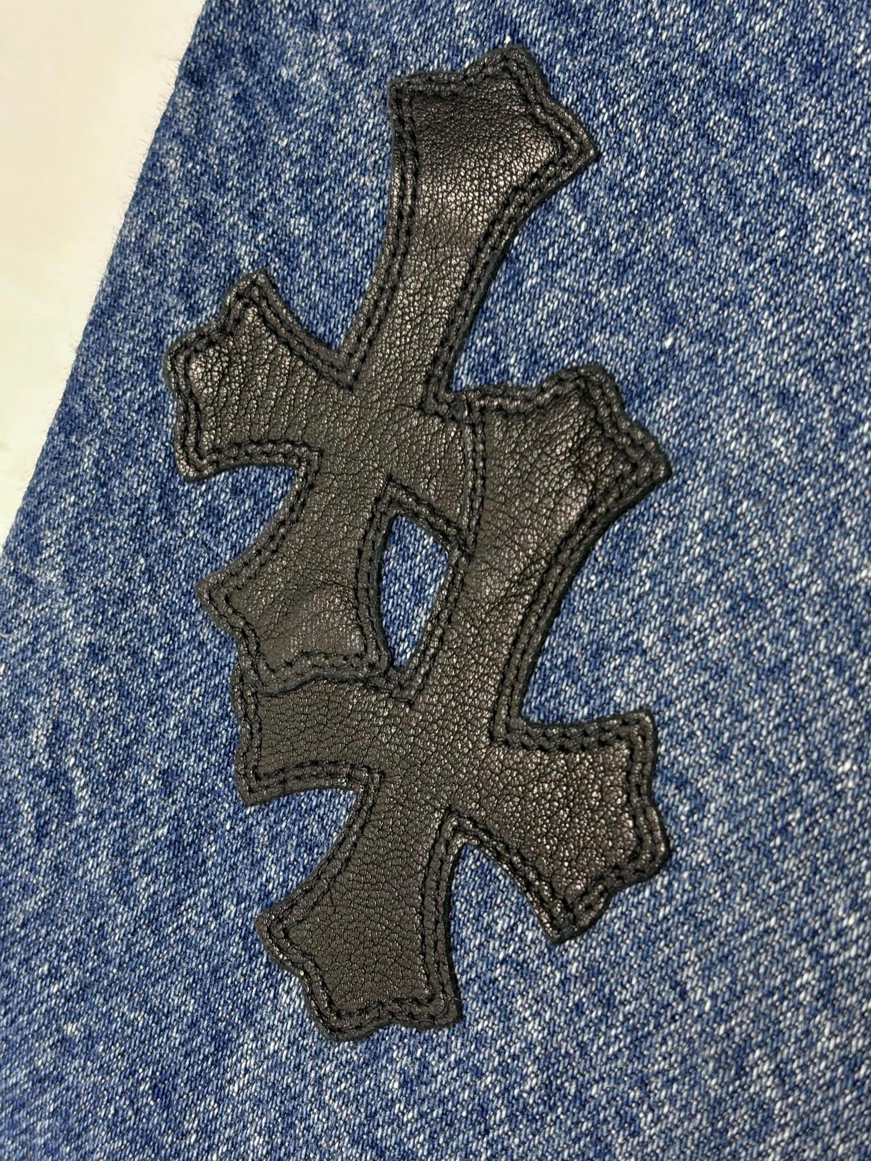 Chrome Hearts Blue 517 Cross Patch Levi's Denim Jeans