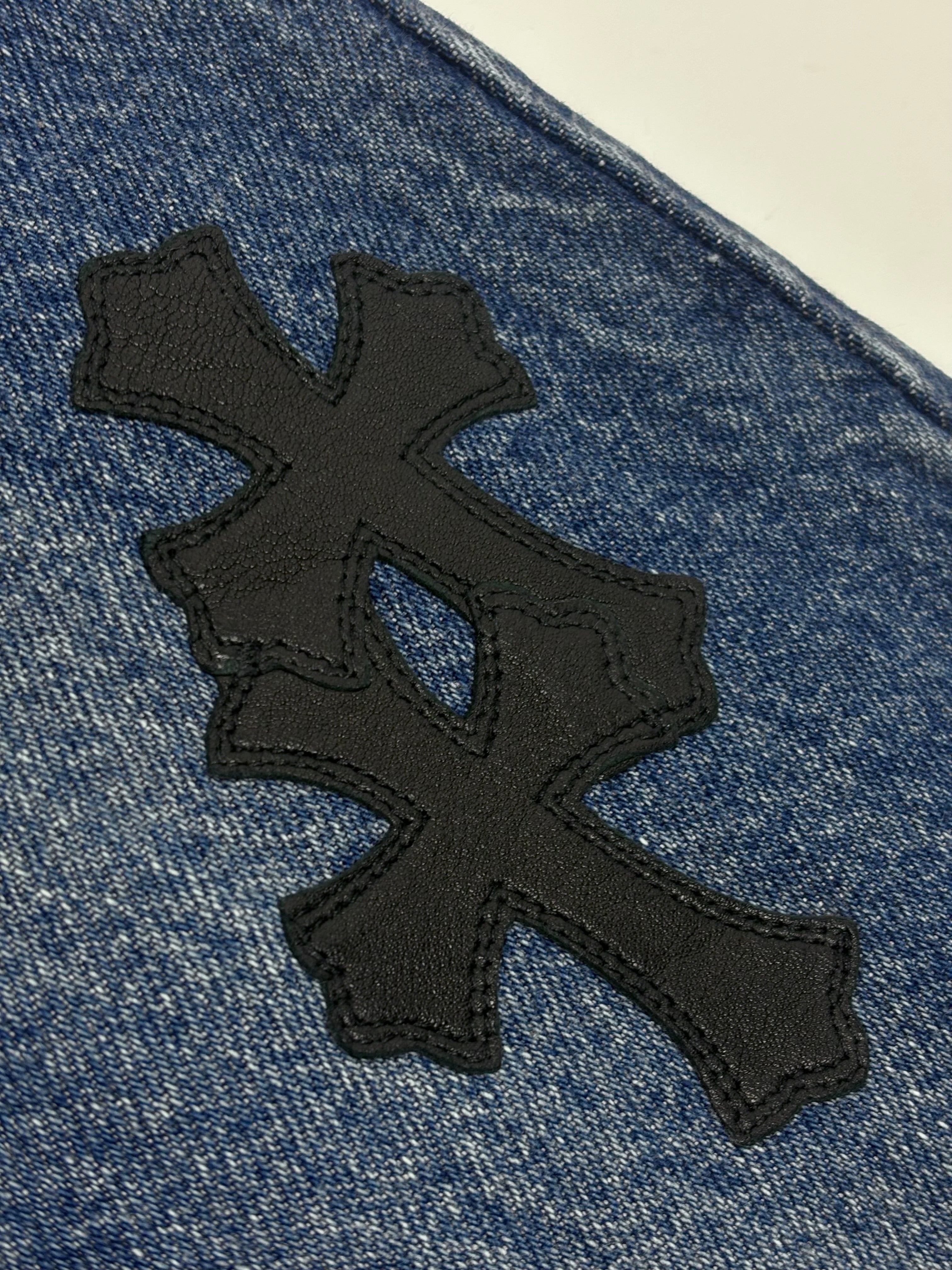Chrome Hearts Blue 517 Cross Patch Levi's Denim Jeans