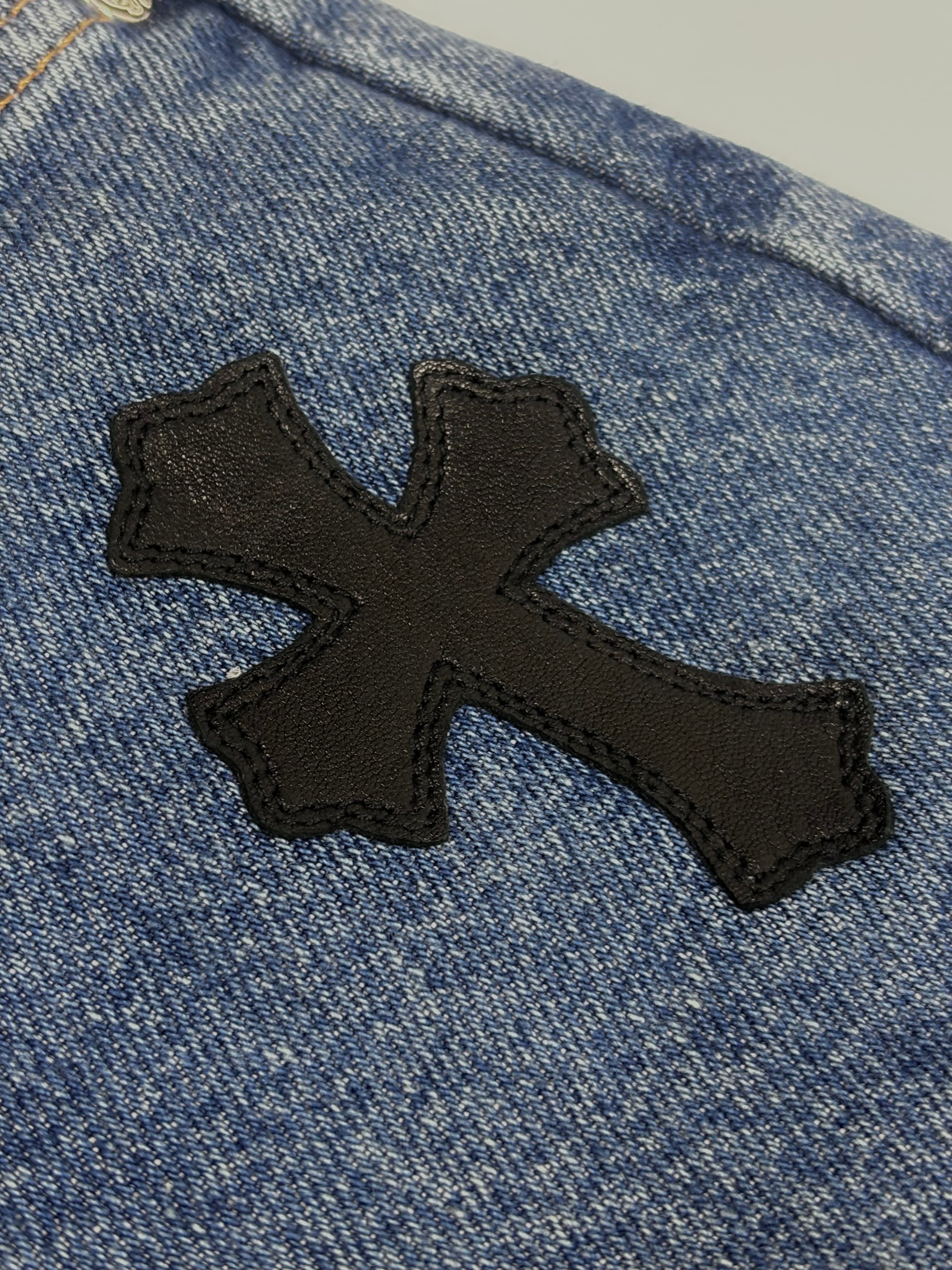 Chrome Hearts Blue 517 Cross Patch Levi's Denim Jeans