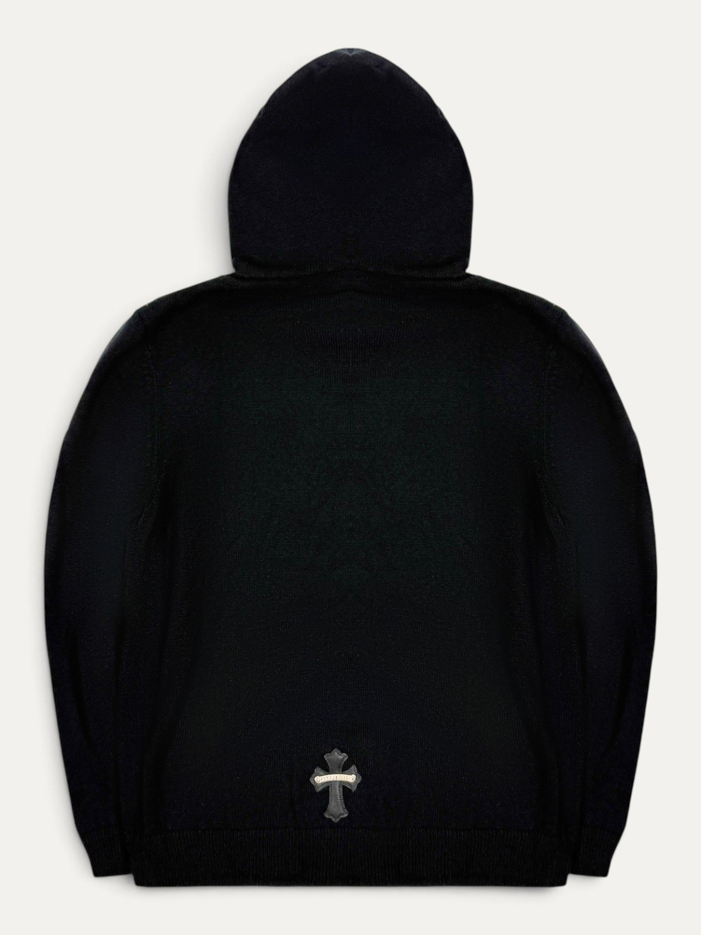 Chrome Hearts Leather Cross Patch Black Cashmere Hoodie
