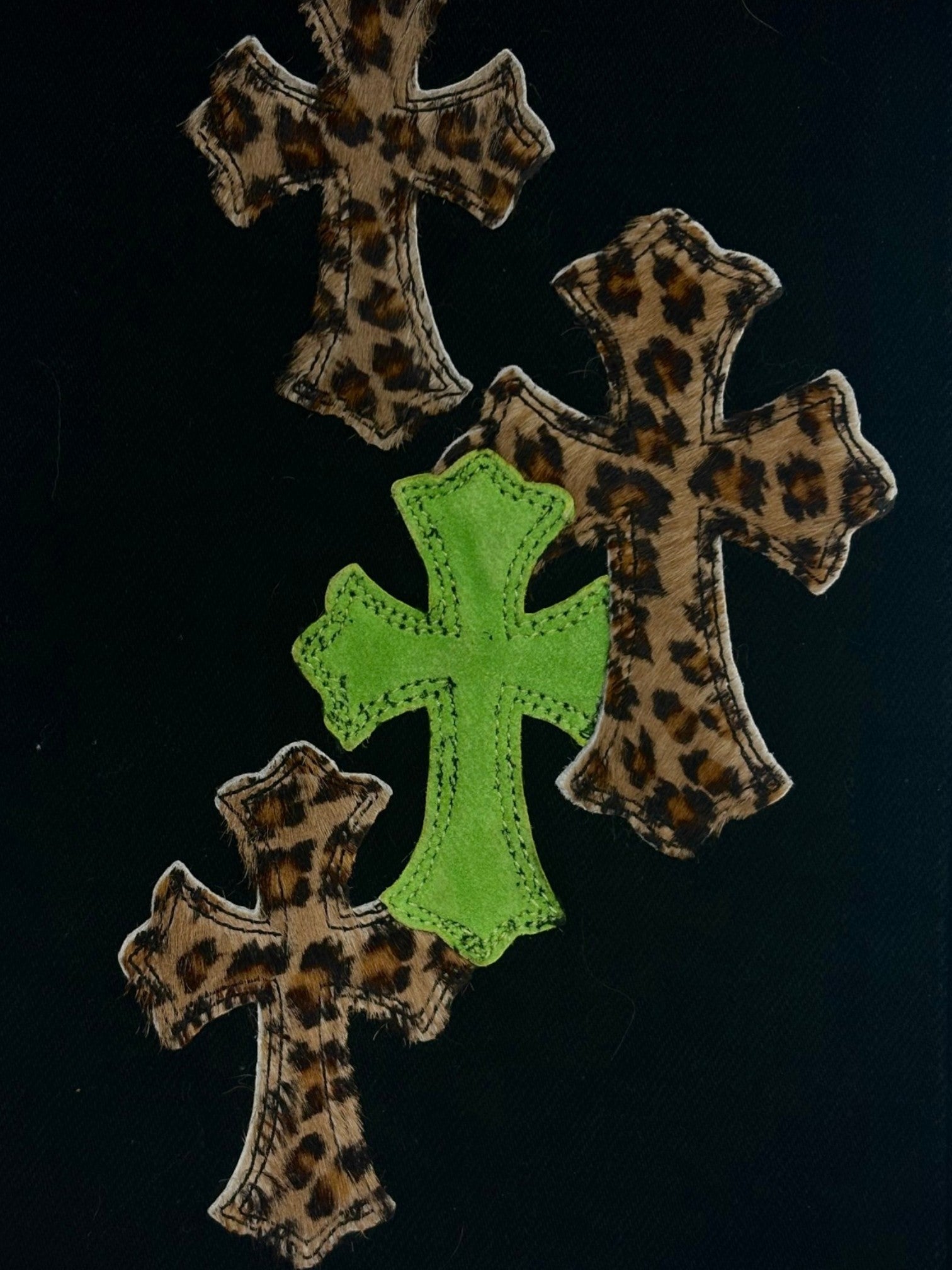 Chrome Hearts Green Cheetah Cross Patch Black Levi’s Denim Jeans