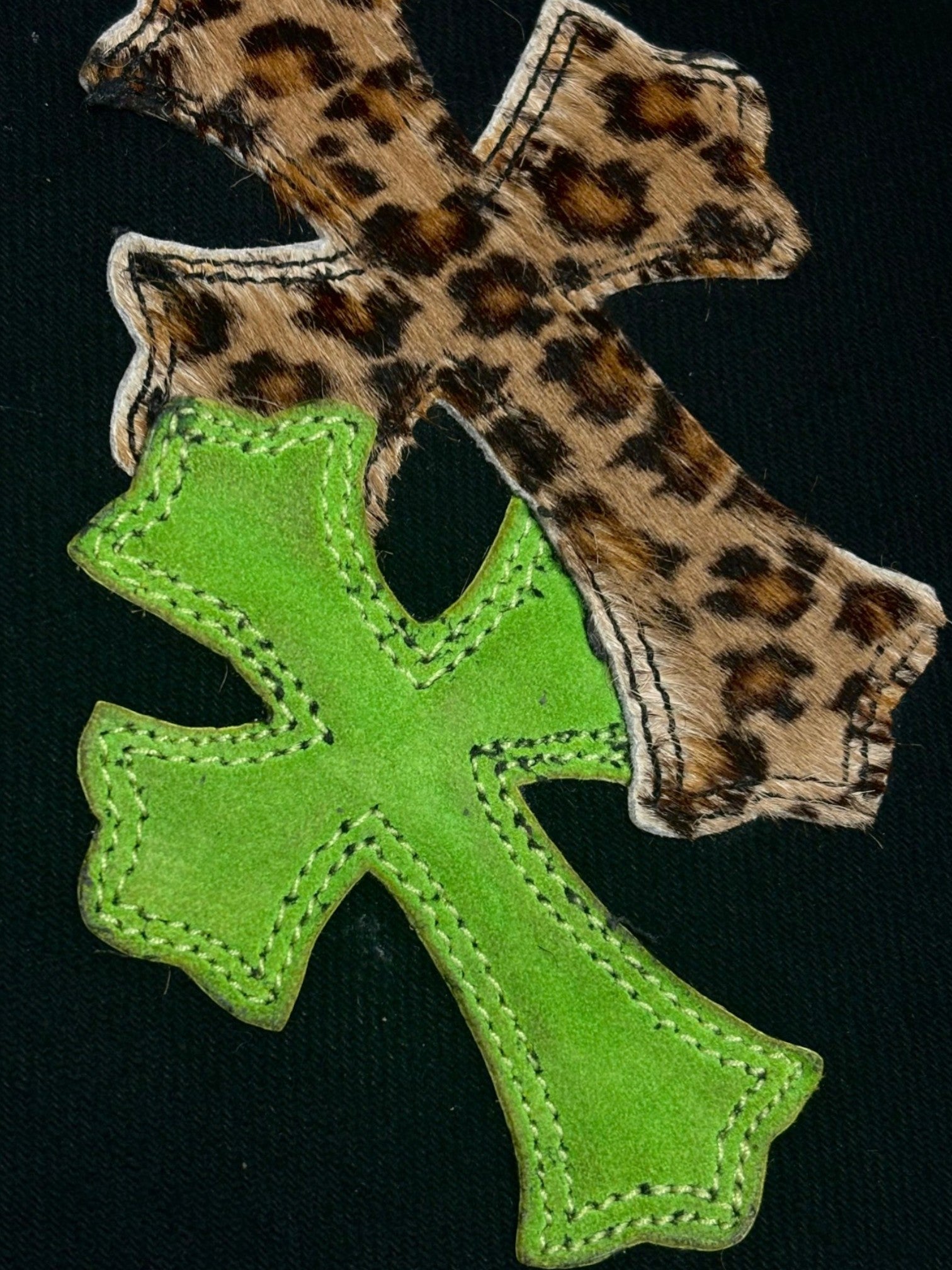 Chrome Hearts Green Cheetah Cross Patch Black Levi’s Denim Jeans