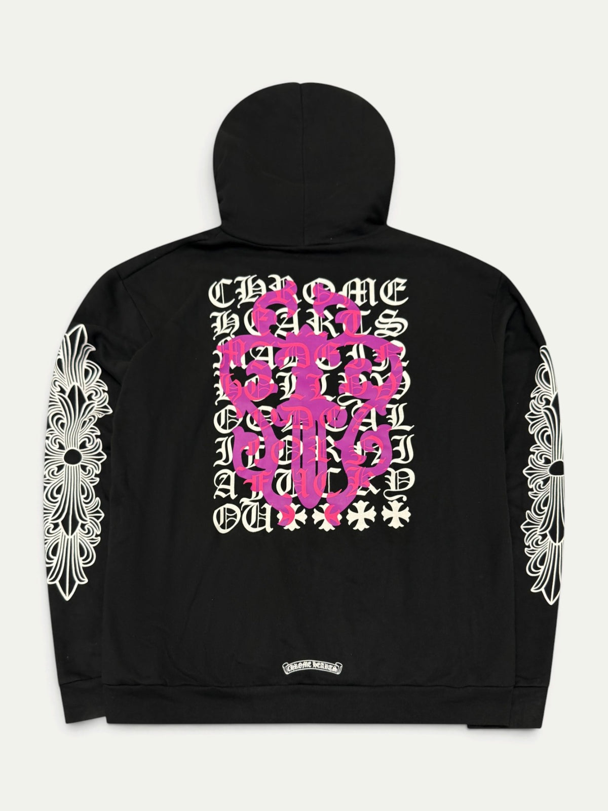 Chrome Hearts Black Pink Dagger Logo Hoodie