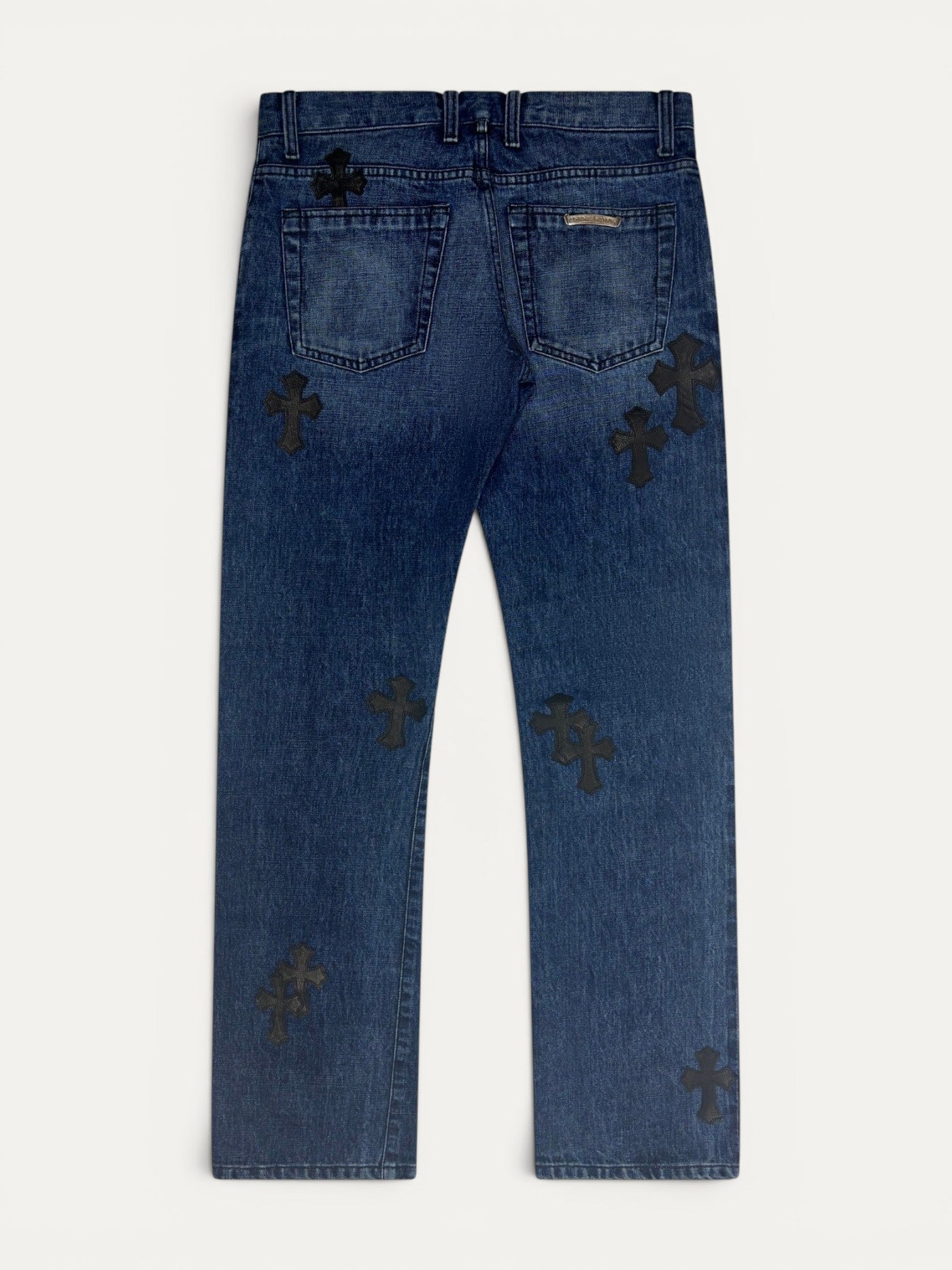 Chrome Hearts Black Cross Patch Blue Denim Jeans