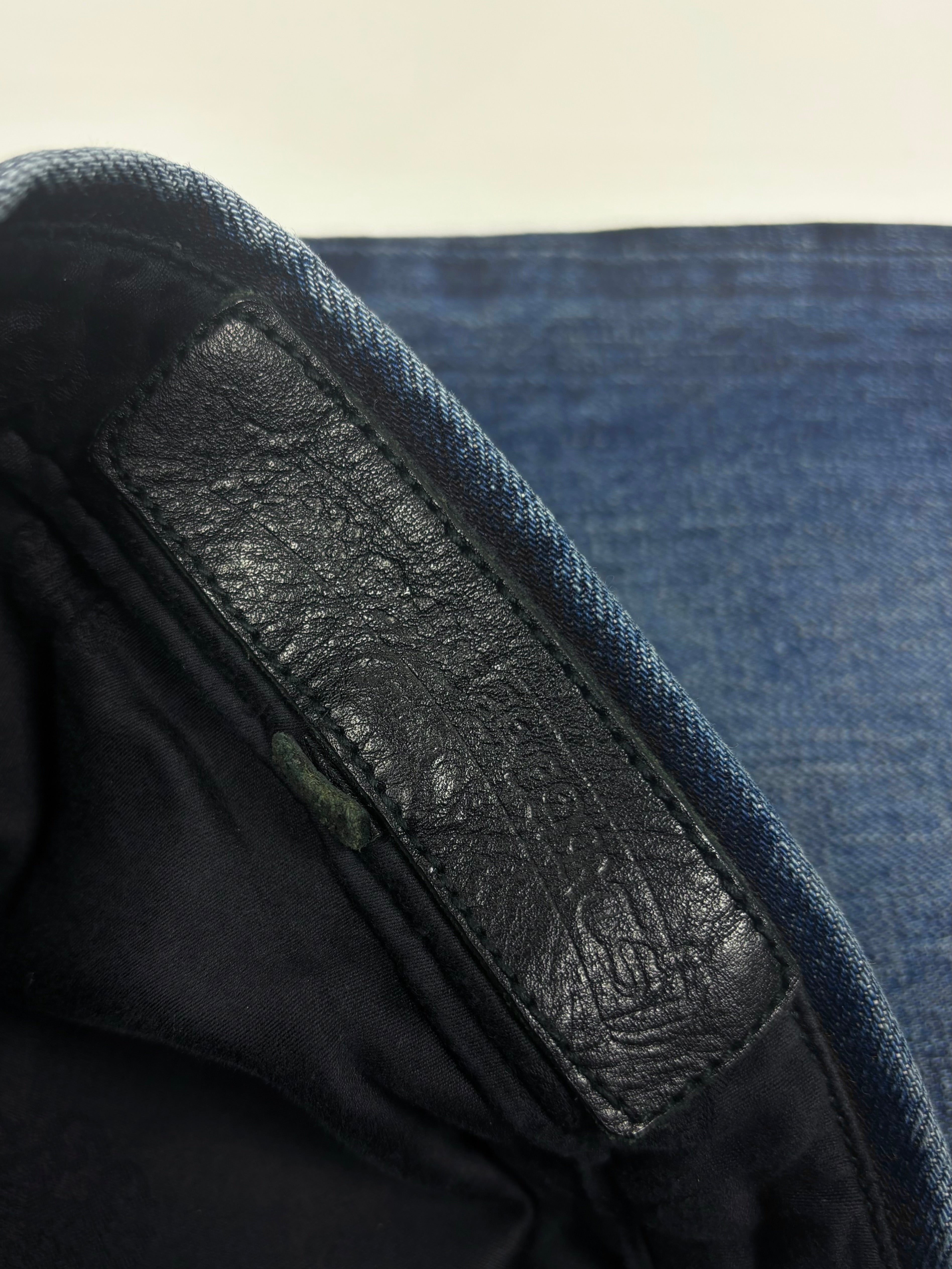 Chrome Hearts Black Cross Patch Blue Denim Jeans