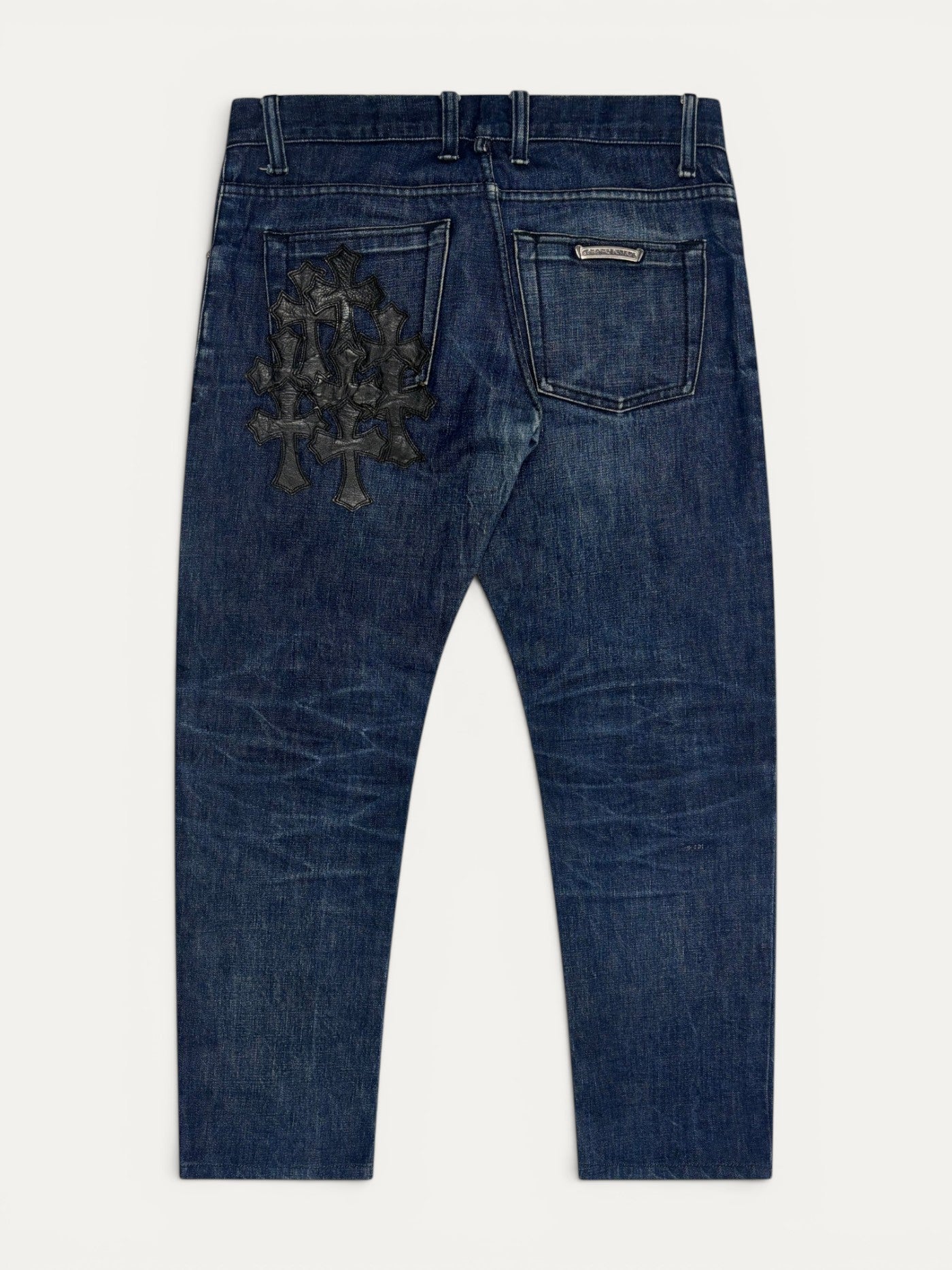 Chrome Hearts Flooded Black Cross Patch Denim Jeans