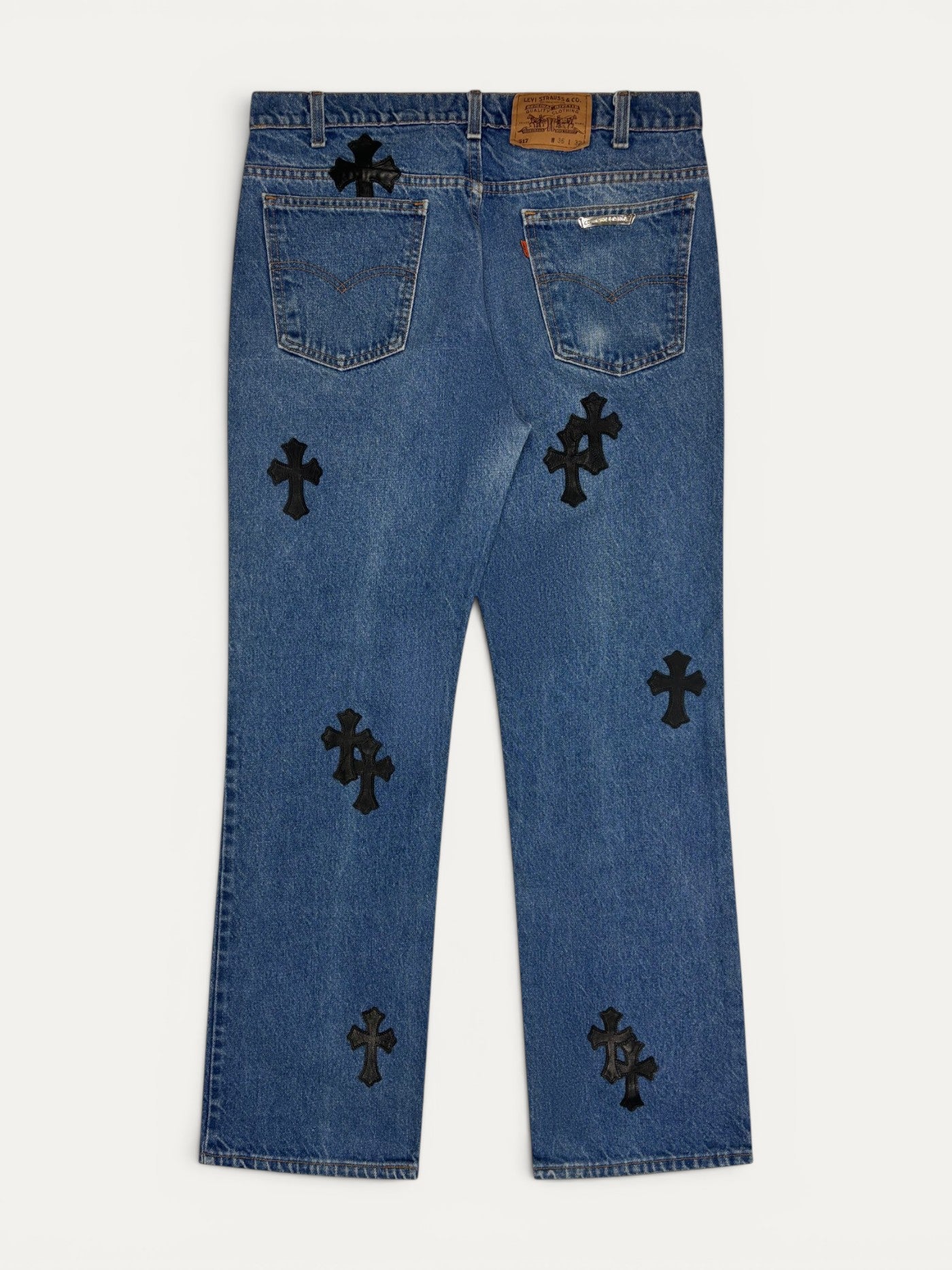 Chrome Hearts Blue 517 Cross Patch Levi's Denim Jeans