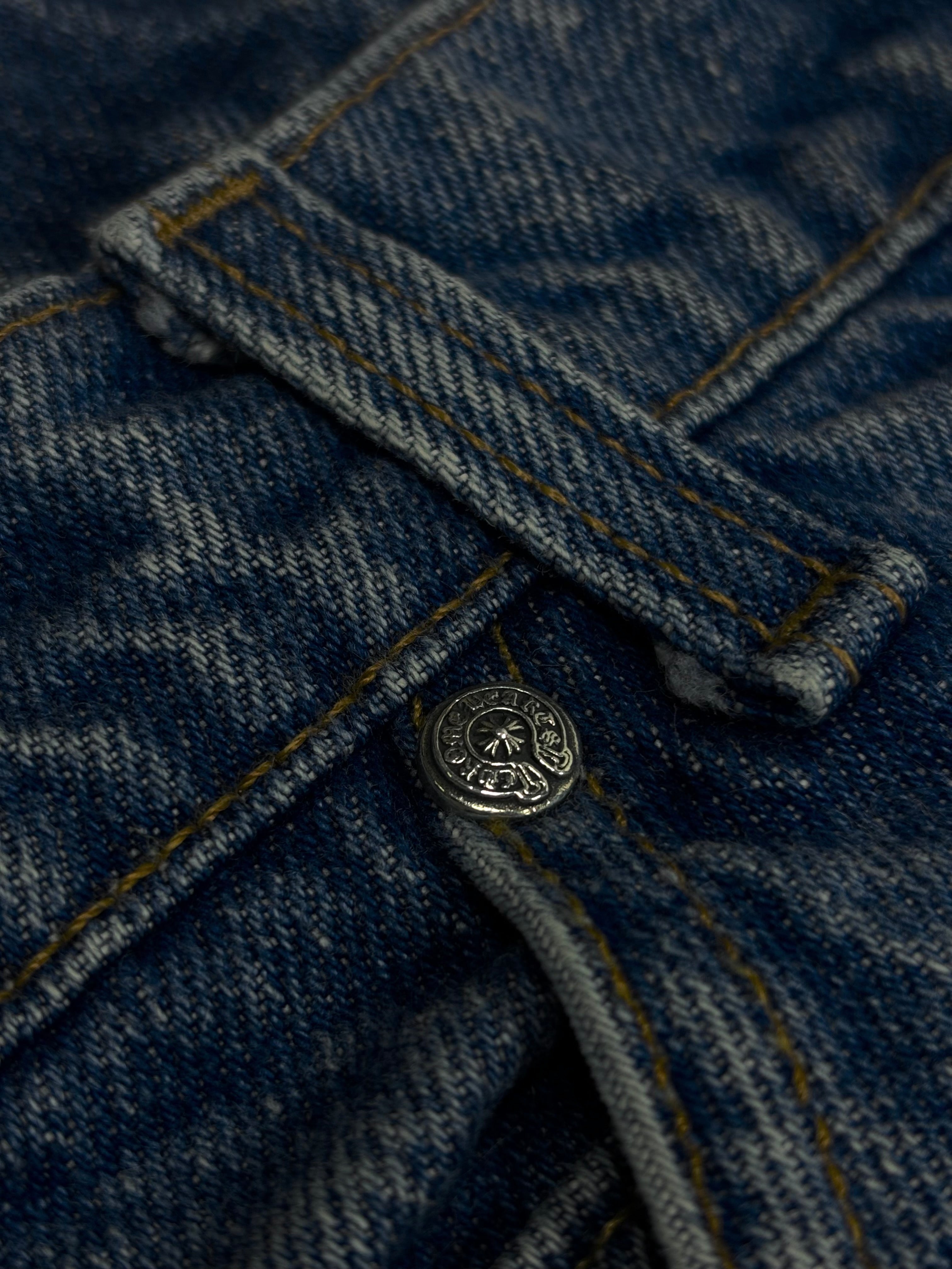 Chrome Hearts Blue 517 Cross Patch Levi's Denim Jeans
