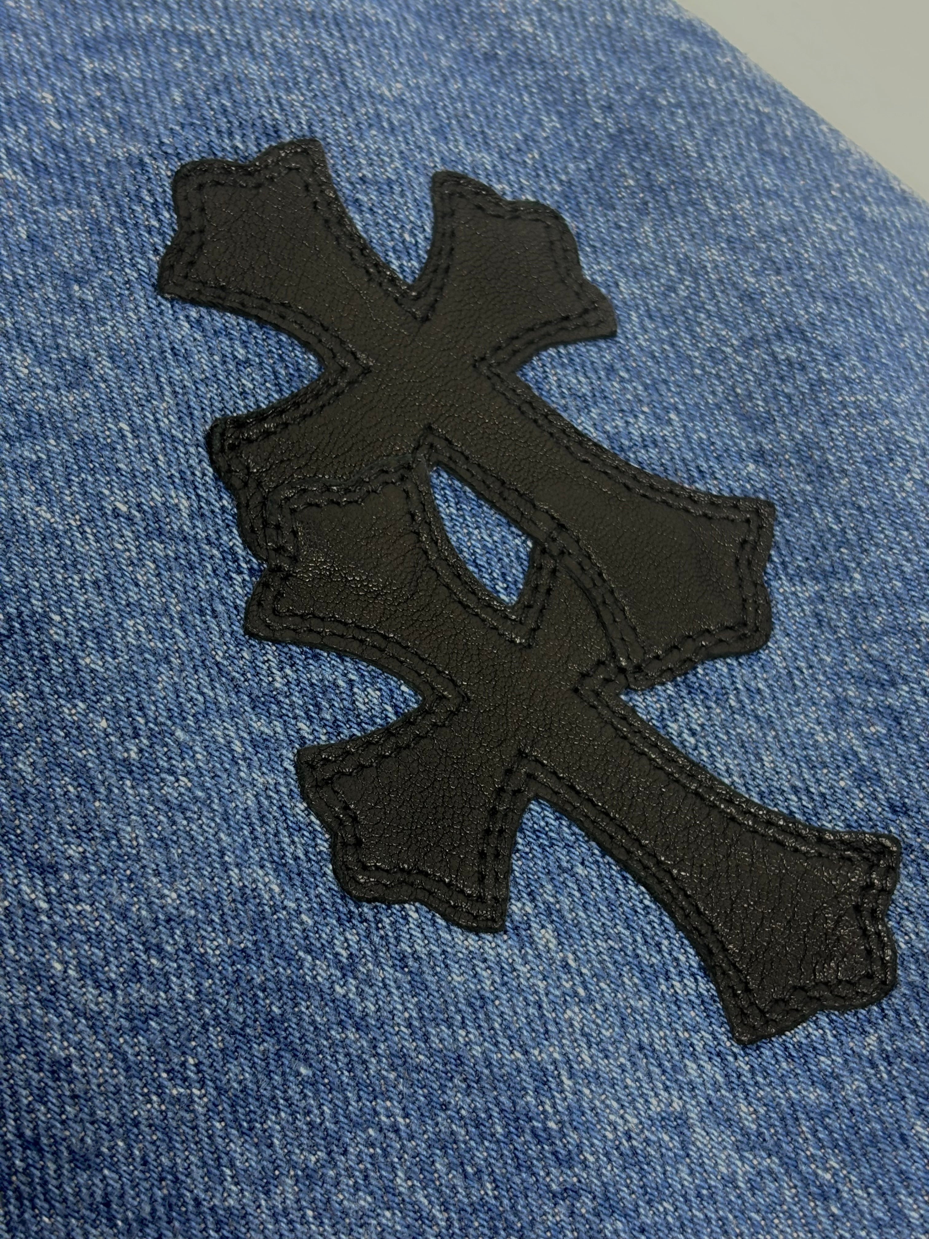 Chrome Hearts Blue 517 Cross Patch Levi's Denim Jeans
