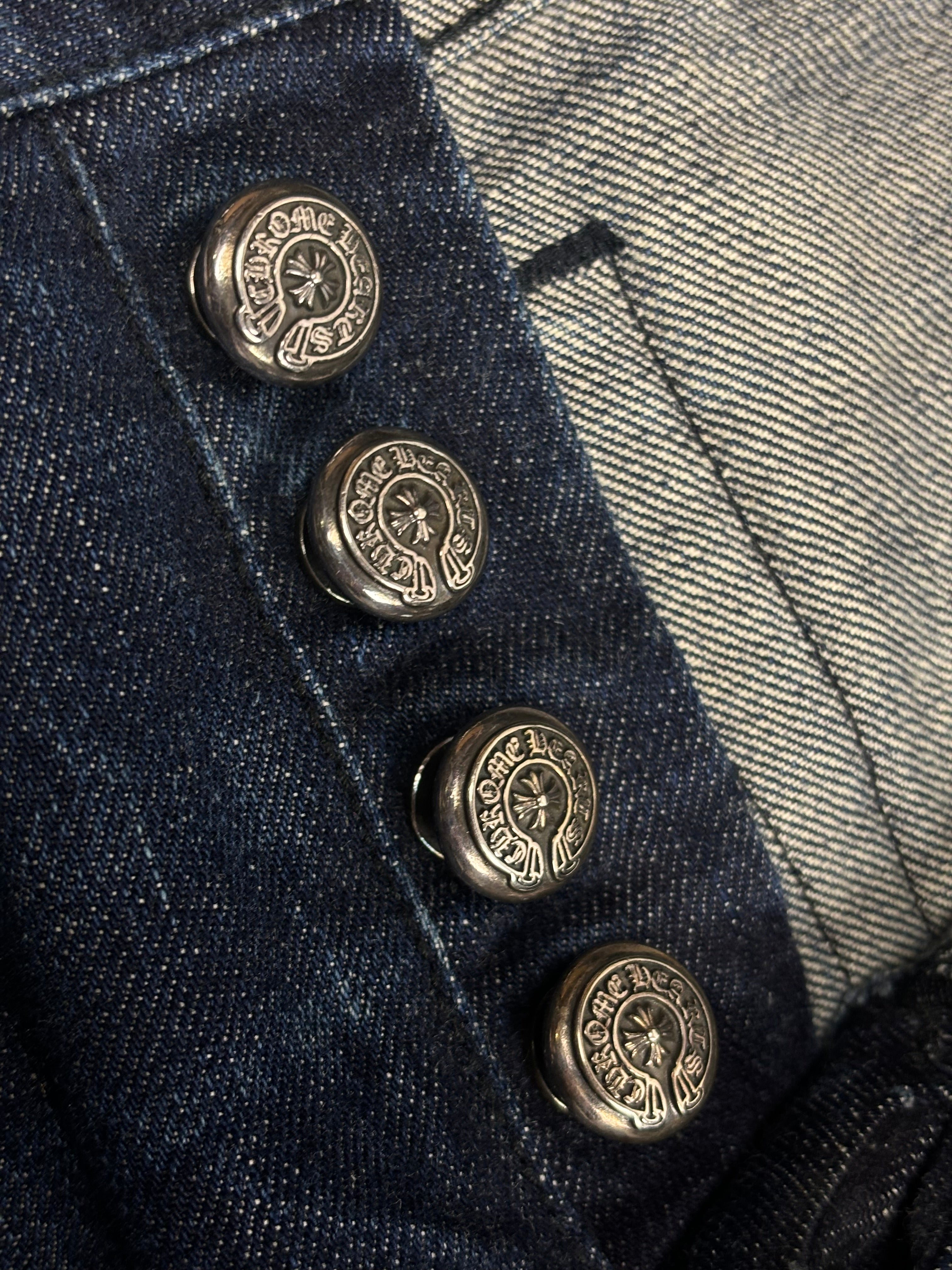 Chrome Hearts Flooded Black Cross Patch Denim Jeans