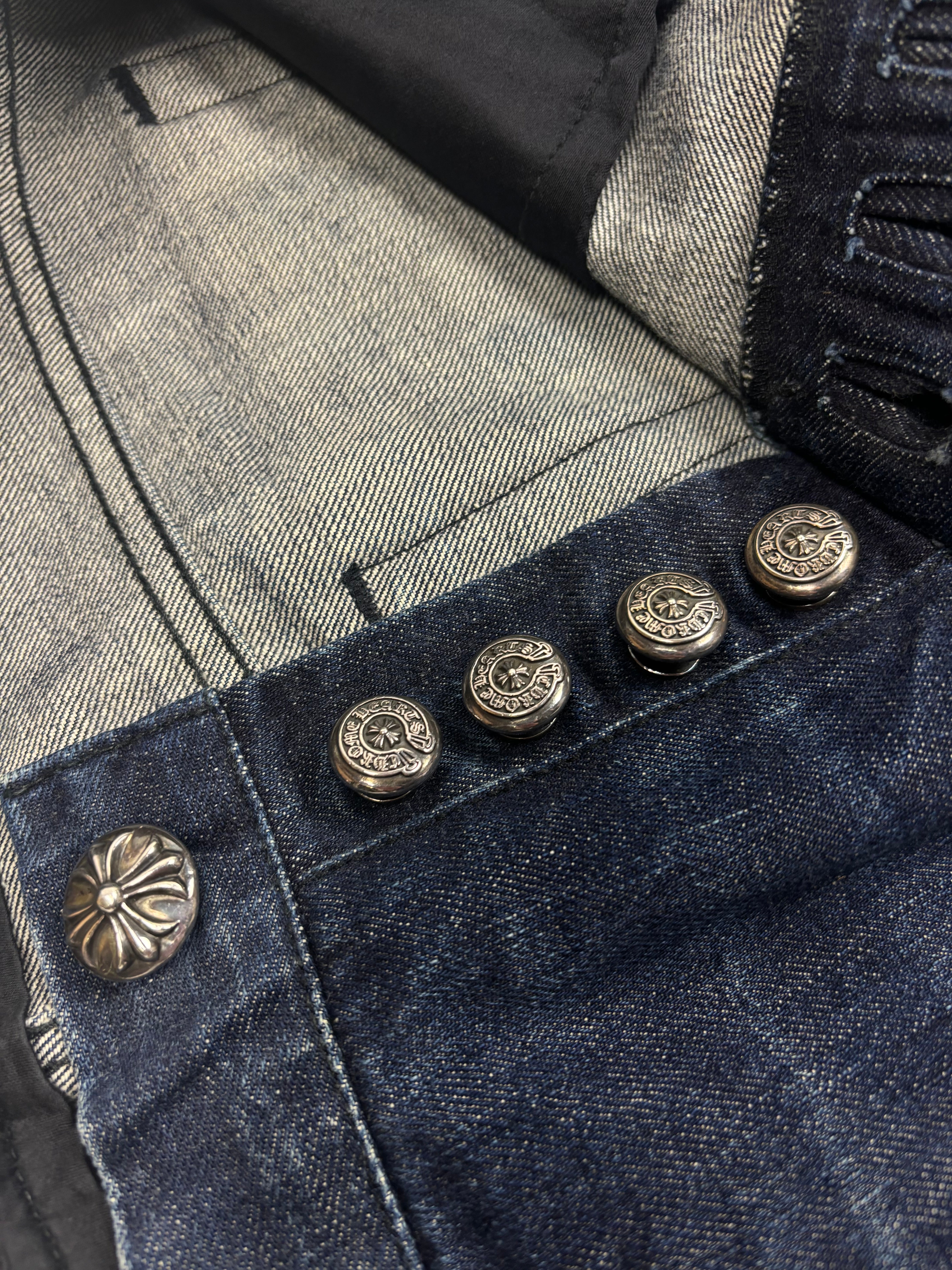 Chrome Hearts Flooded Black Cross Patch Denim Jeans