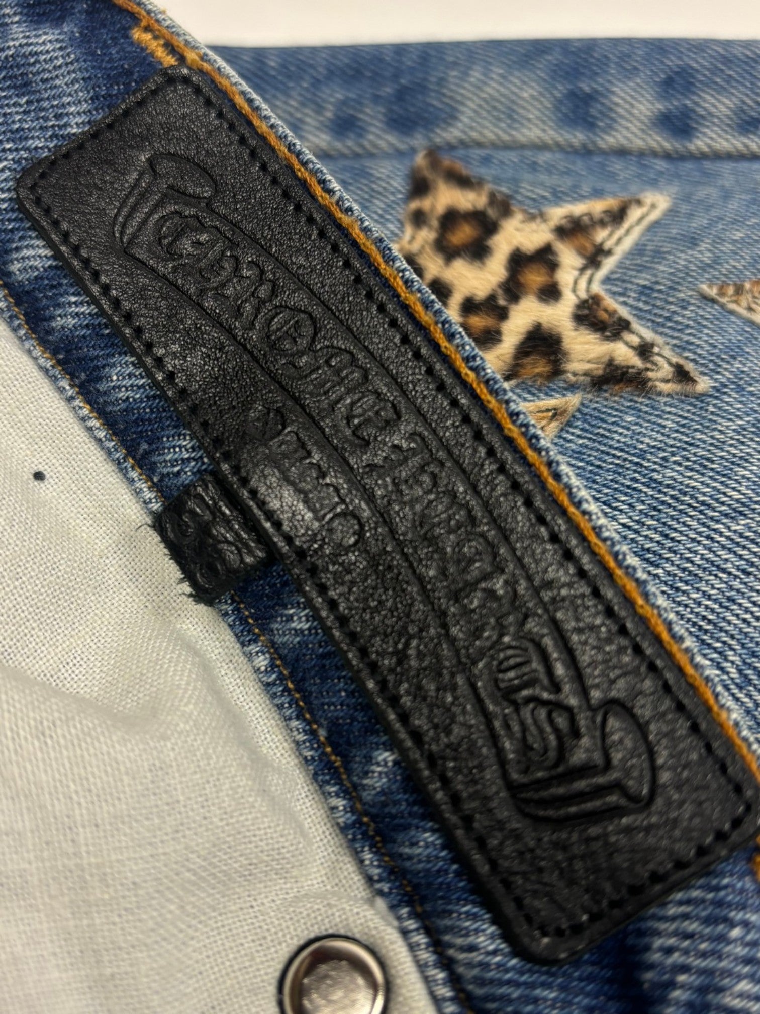 Chrome Hearts Cheetah Star Patch Levi's Denim Jeans