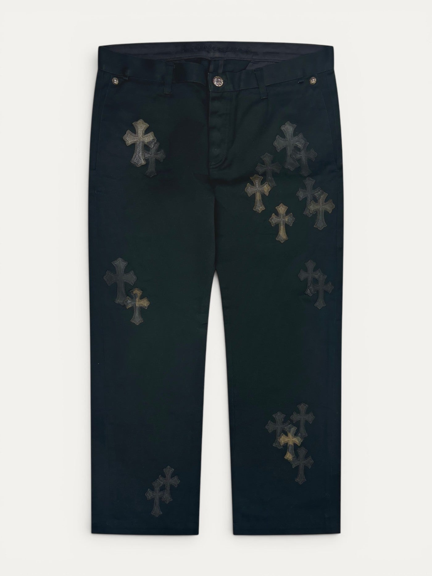 Chrome Hearts Black Brown Camo Cross Patch Chino Pants