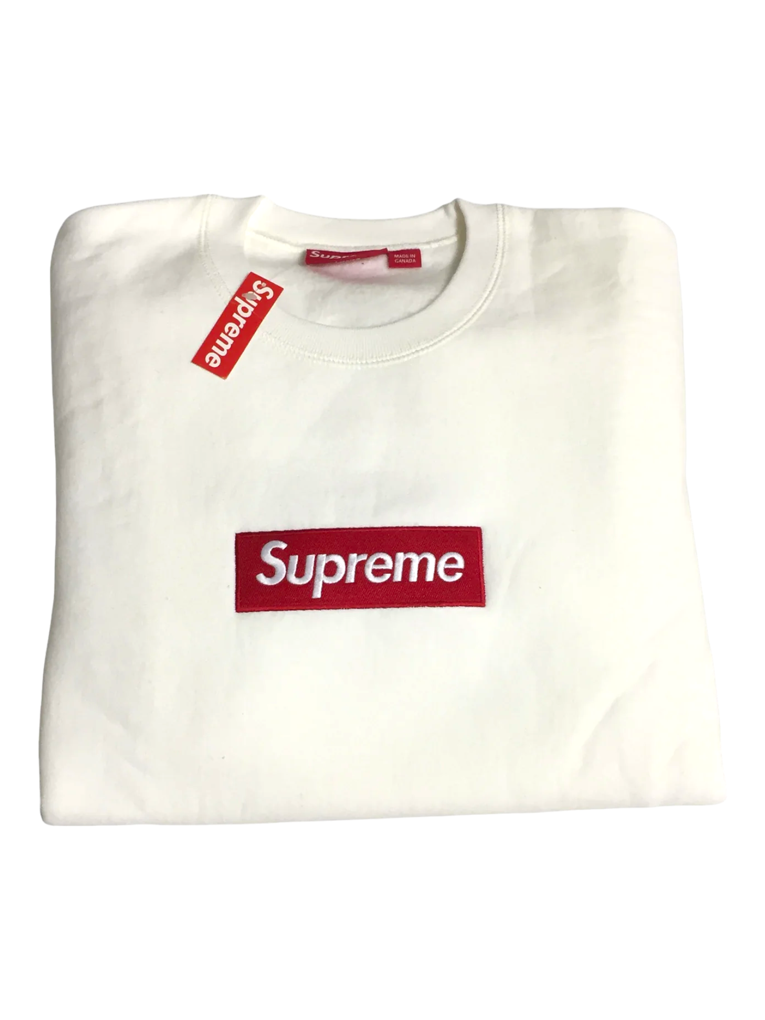 2015 Supreme Red White Box Logo Crewneck