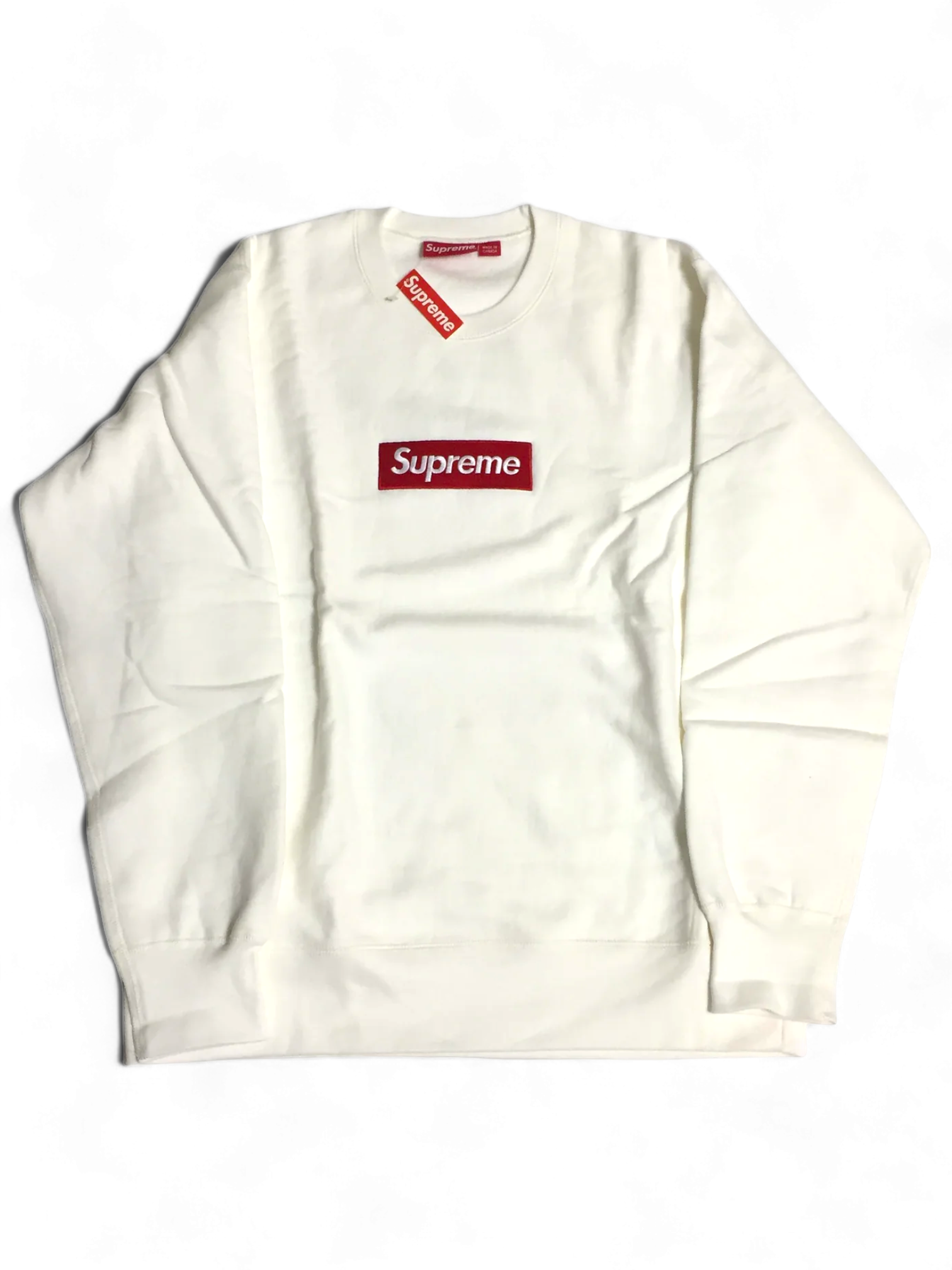 2015 Supreme Red White Box Logo Crewneck