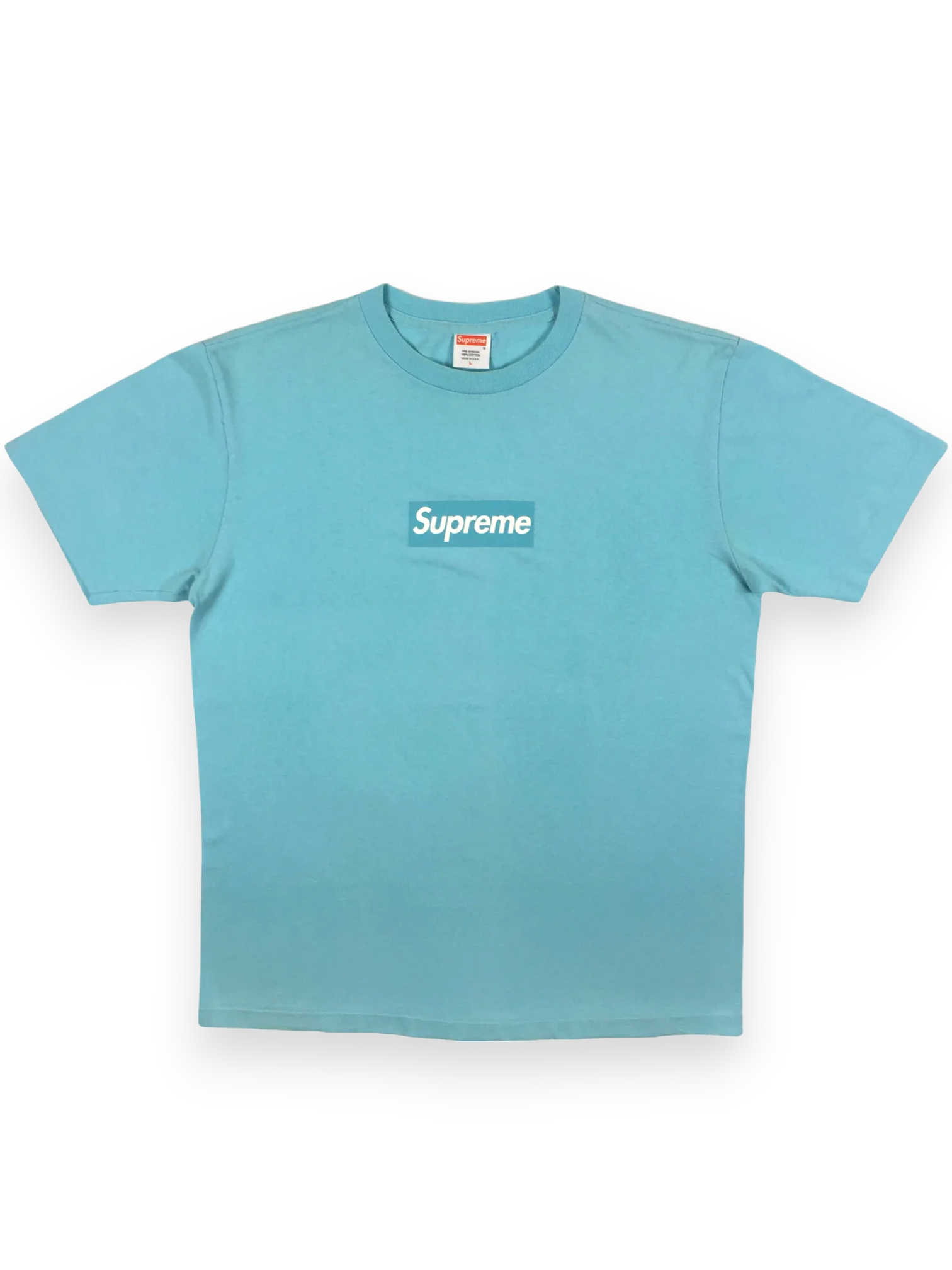 2007 Supreme Teal Blue Box Logo Tee