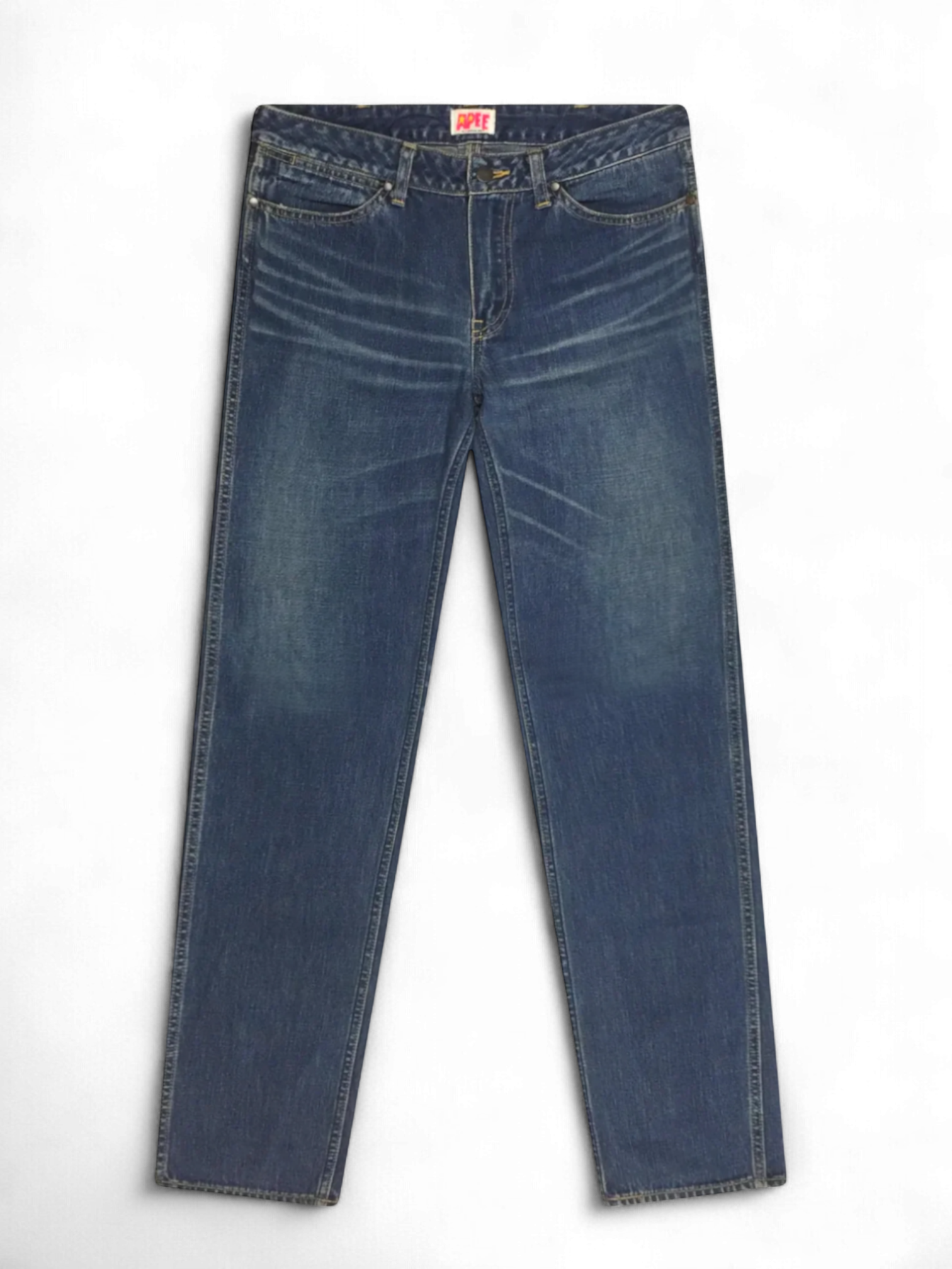 BAPE Pink Yarn Spell Out Denim Jeans
