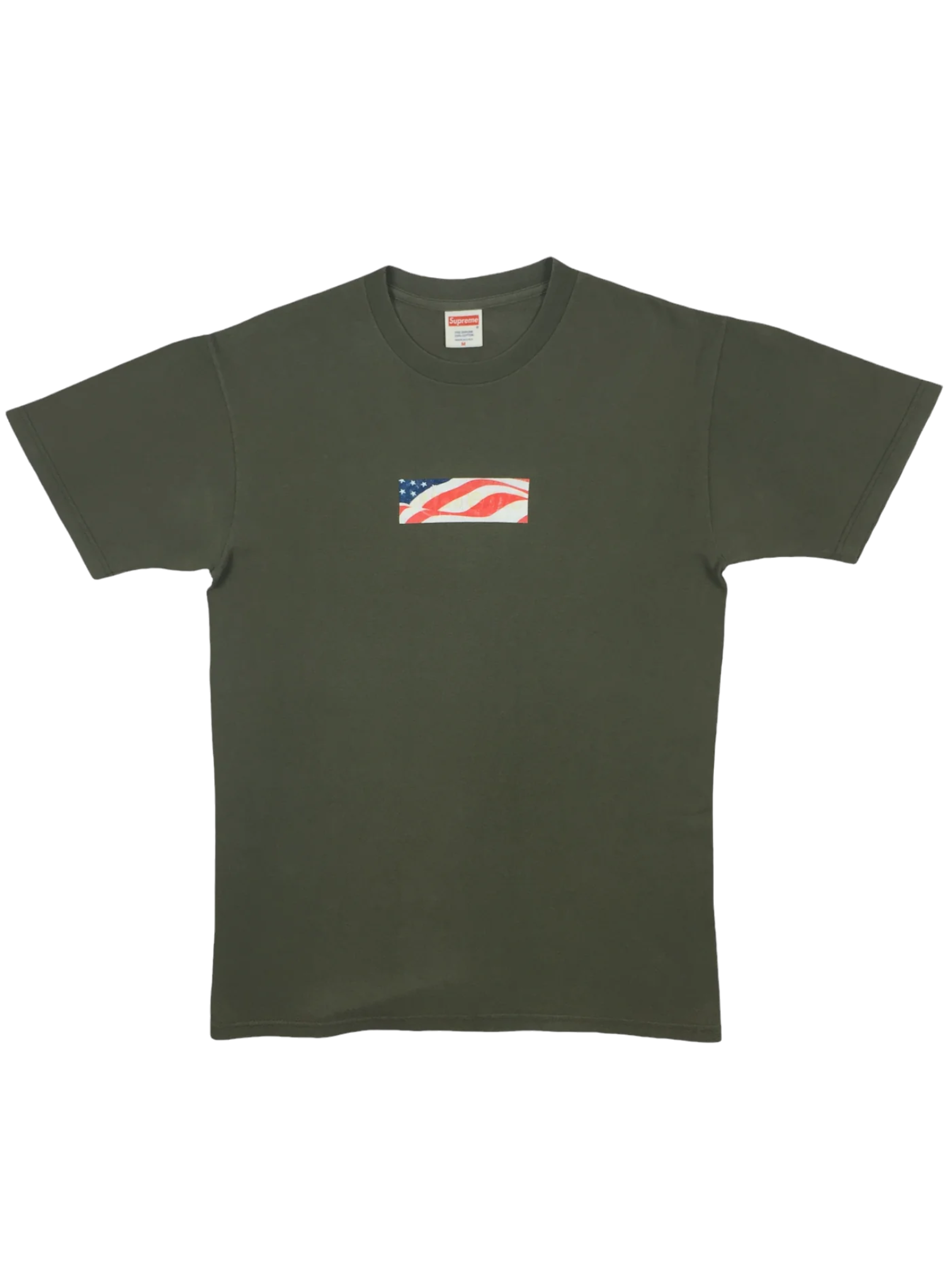 2002 Supreme 9/11 Olive Box Logo Tee