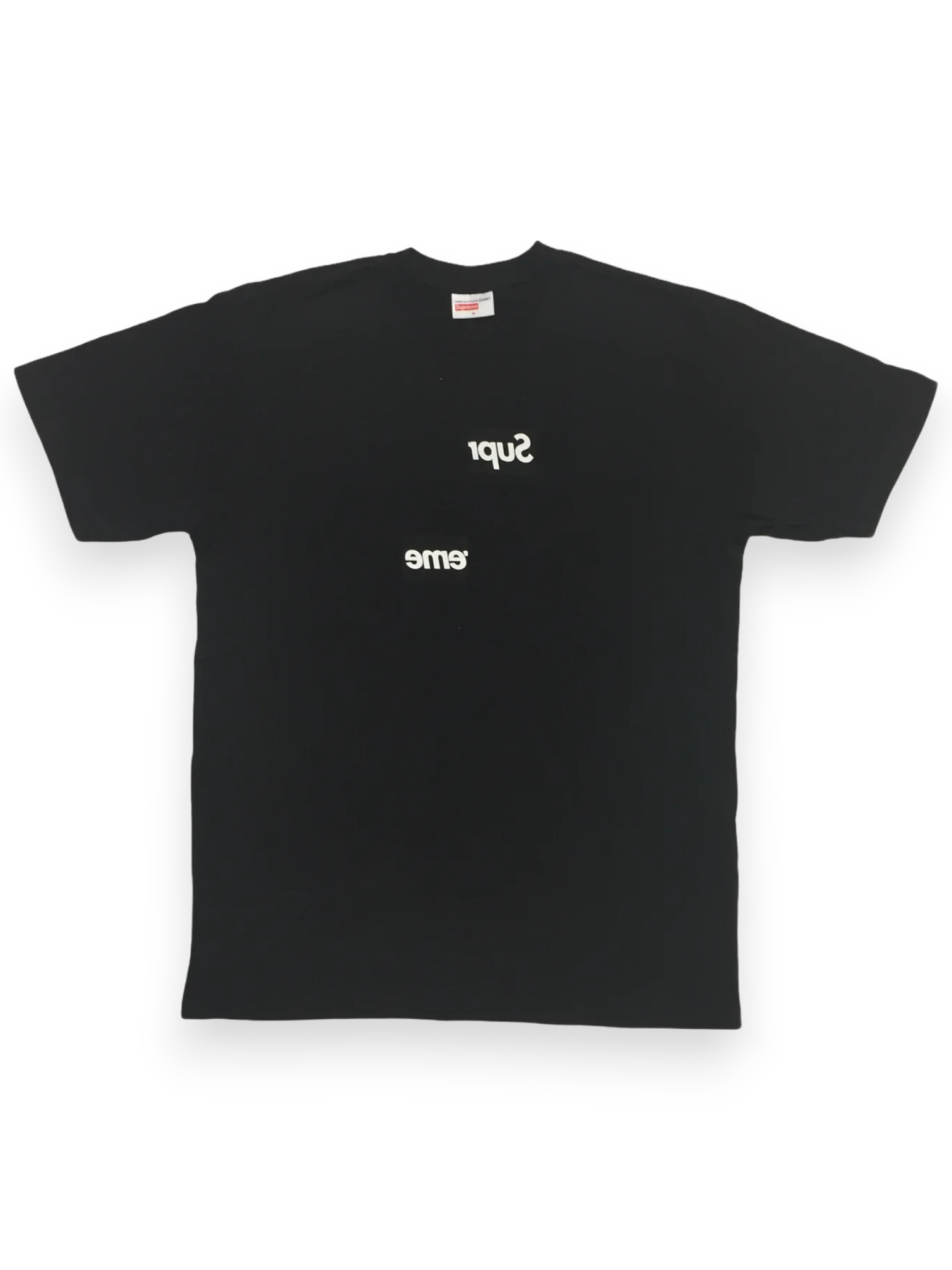 2018 Supreme x CDG Black Split Box Logo Tee