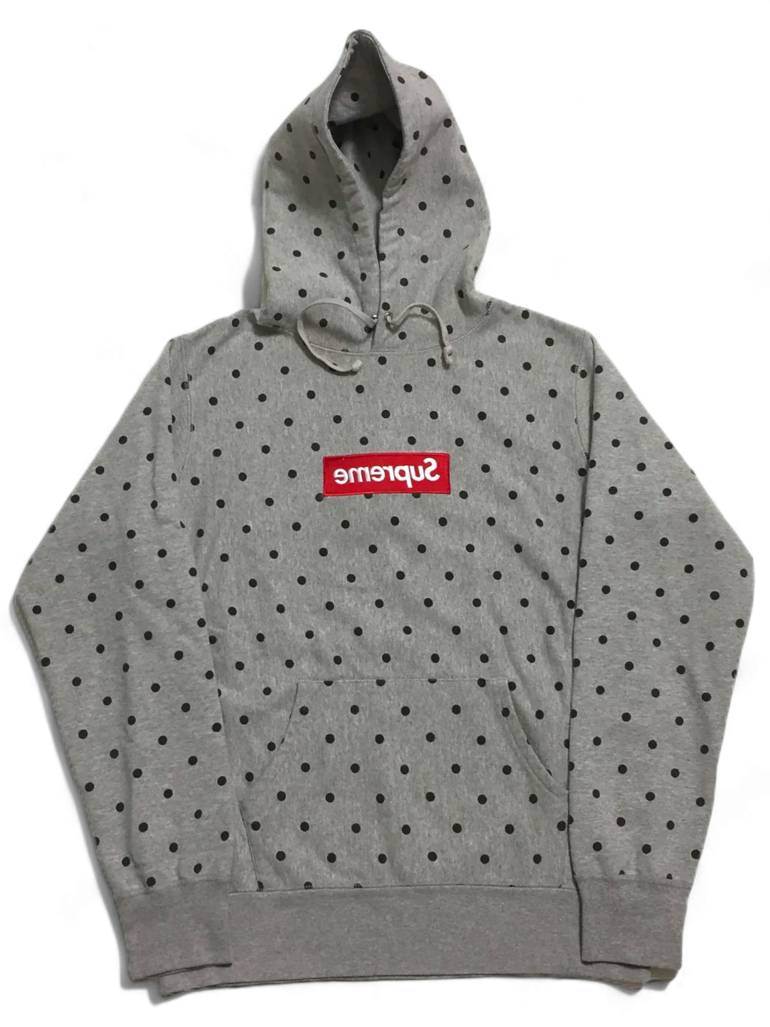 2012 Supreme x CDG Polka Dot Grey Box Logo Hoodie