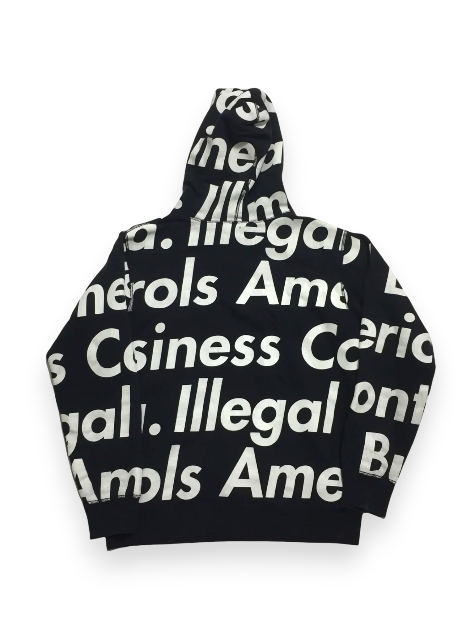2007 Supreme Illegal Business Controls America Black Zip Up Hoodie