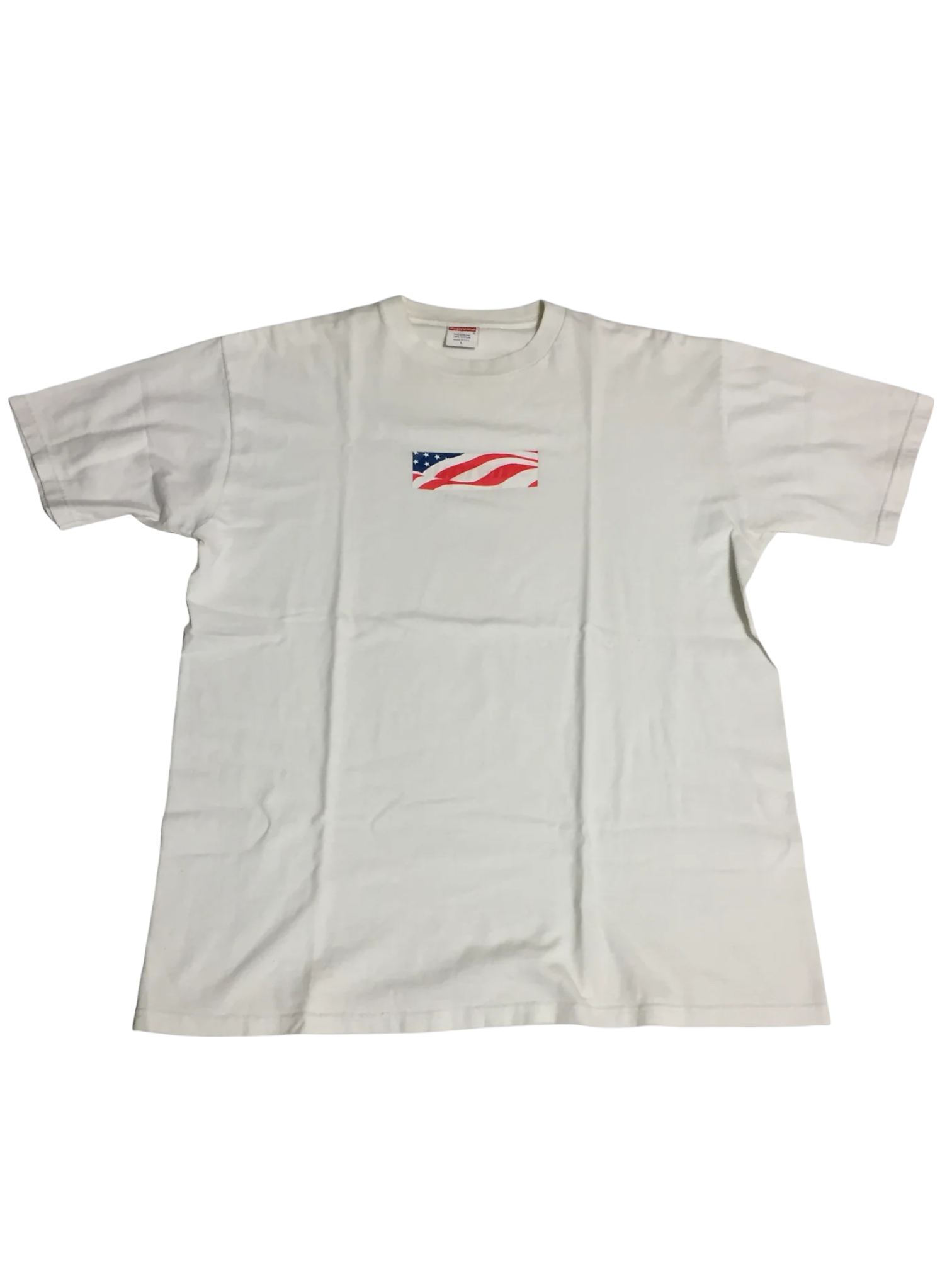 2002 Supreme 9/11 White Box Logo Tee