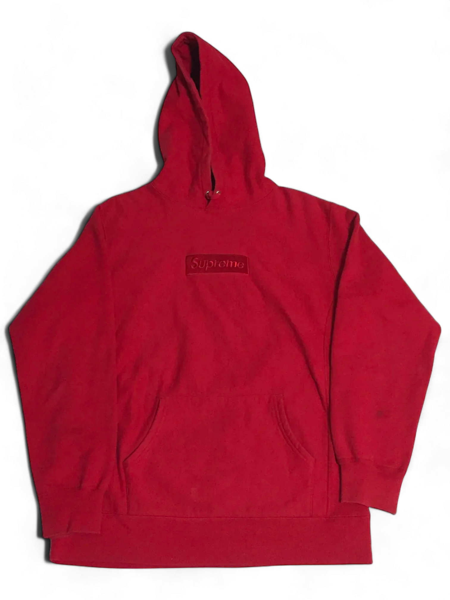 2014 Supreme Red Tonal Box Logo Hoodie
