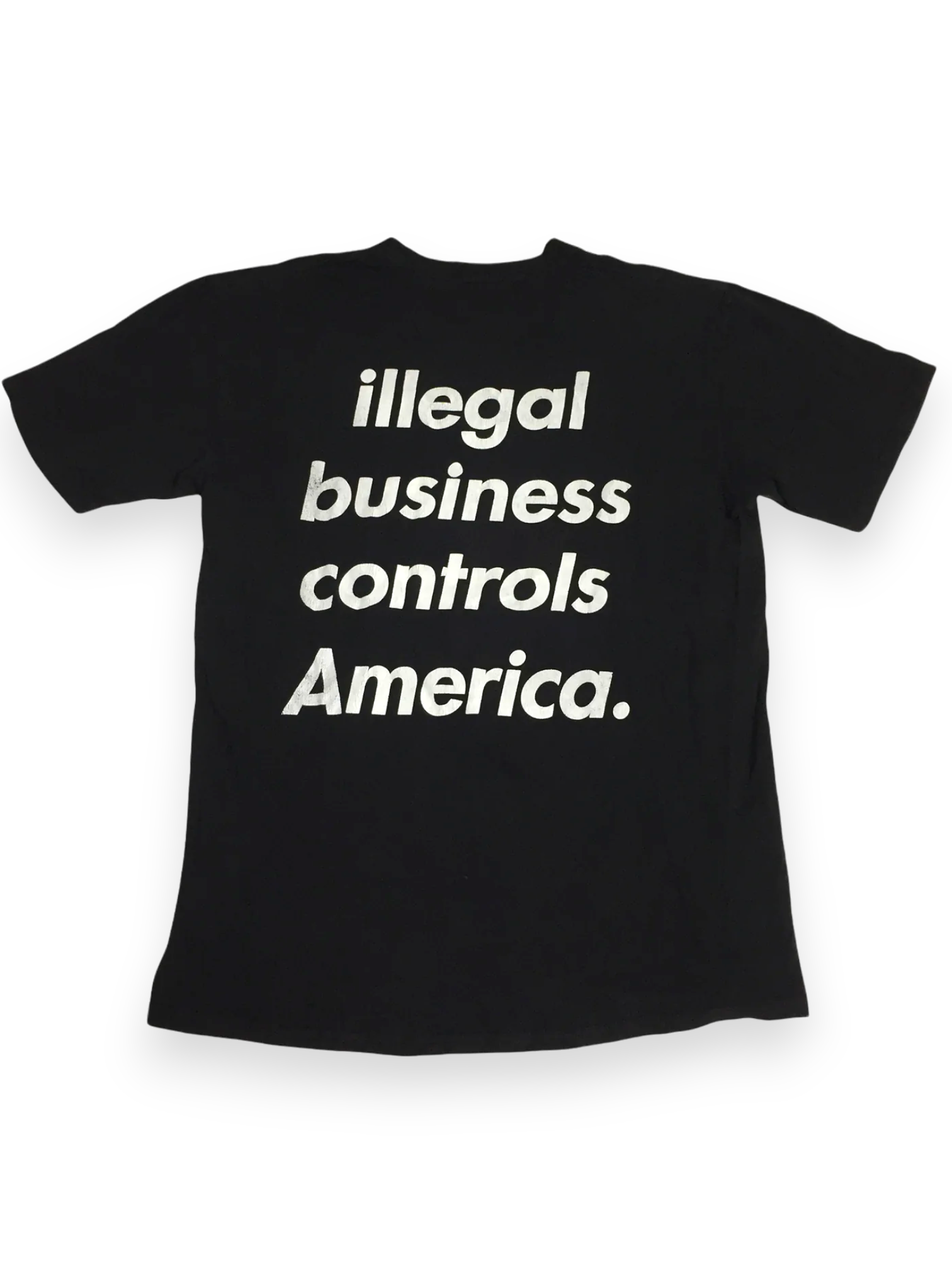 2005 Supreme Illegal Business Controls America Black Tee