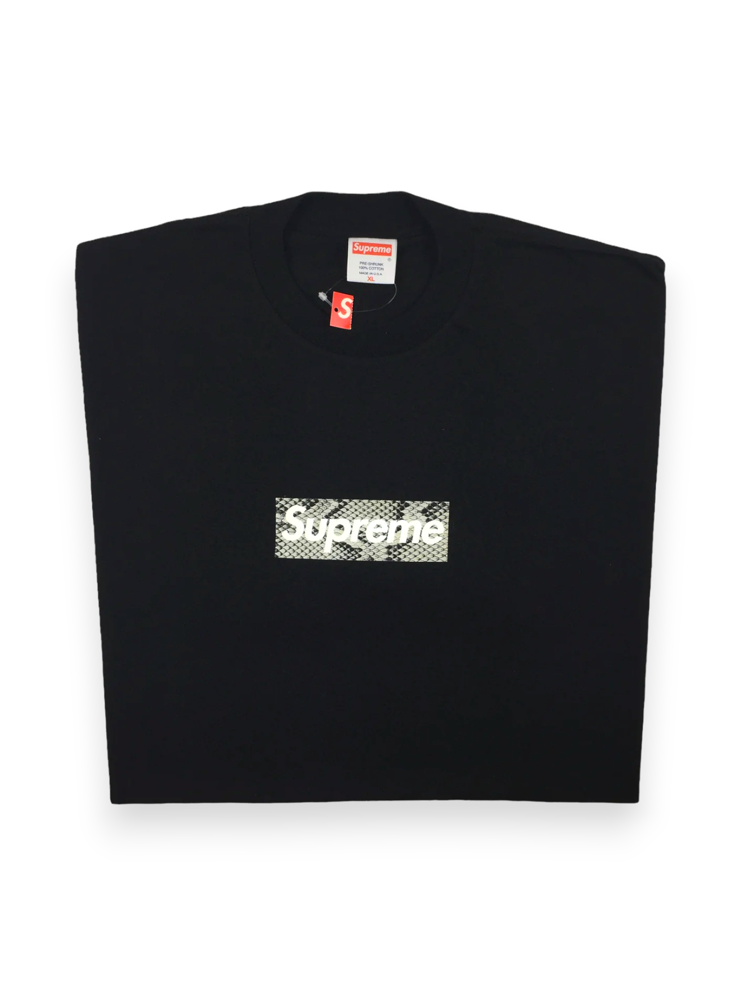 2006 Supreme Harajuku Black Snakeskin Box Logo Tee