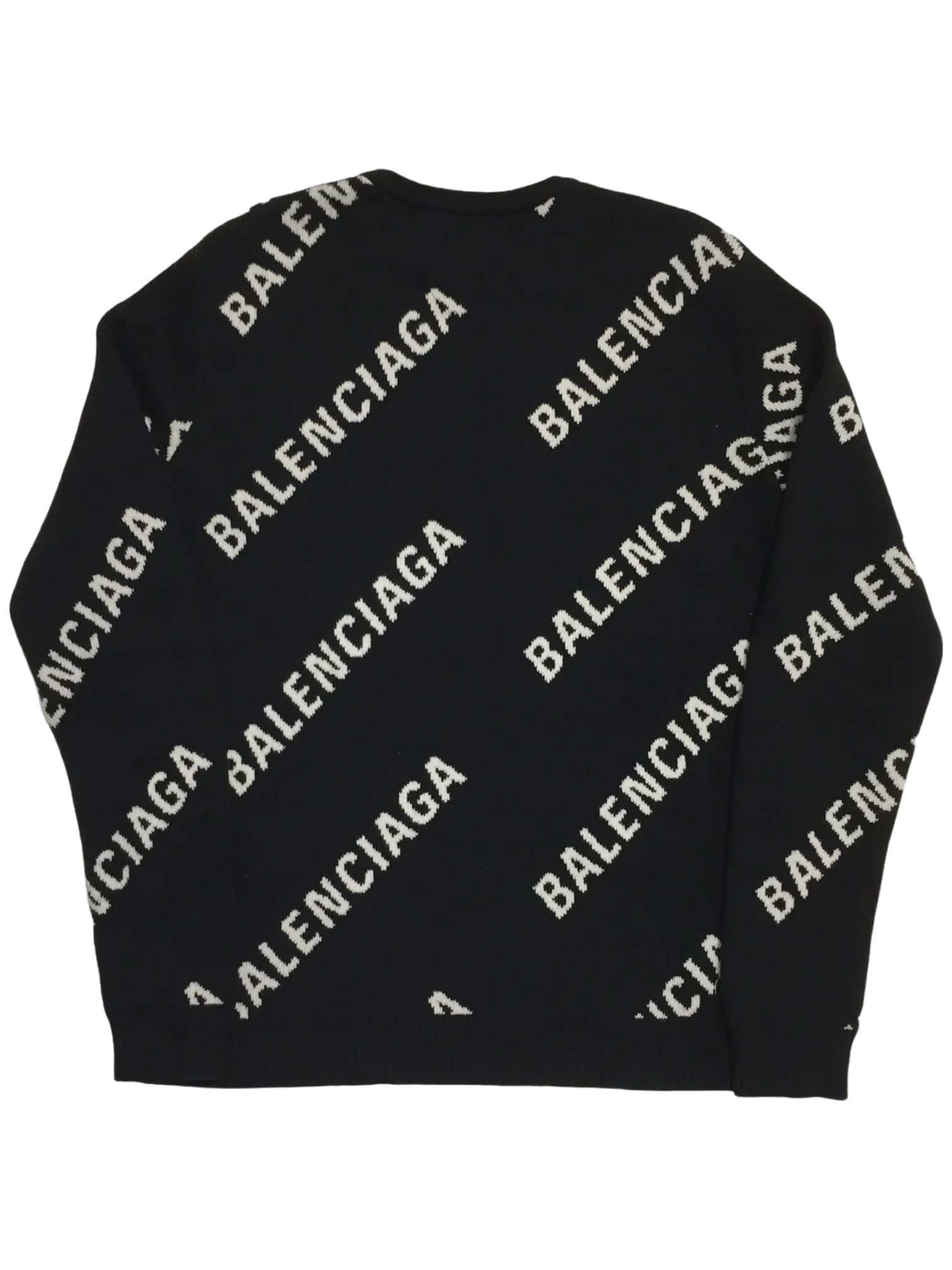 Balenciaga Black Knit Logo Crewneck