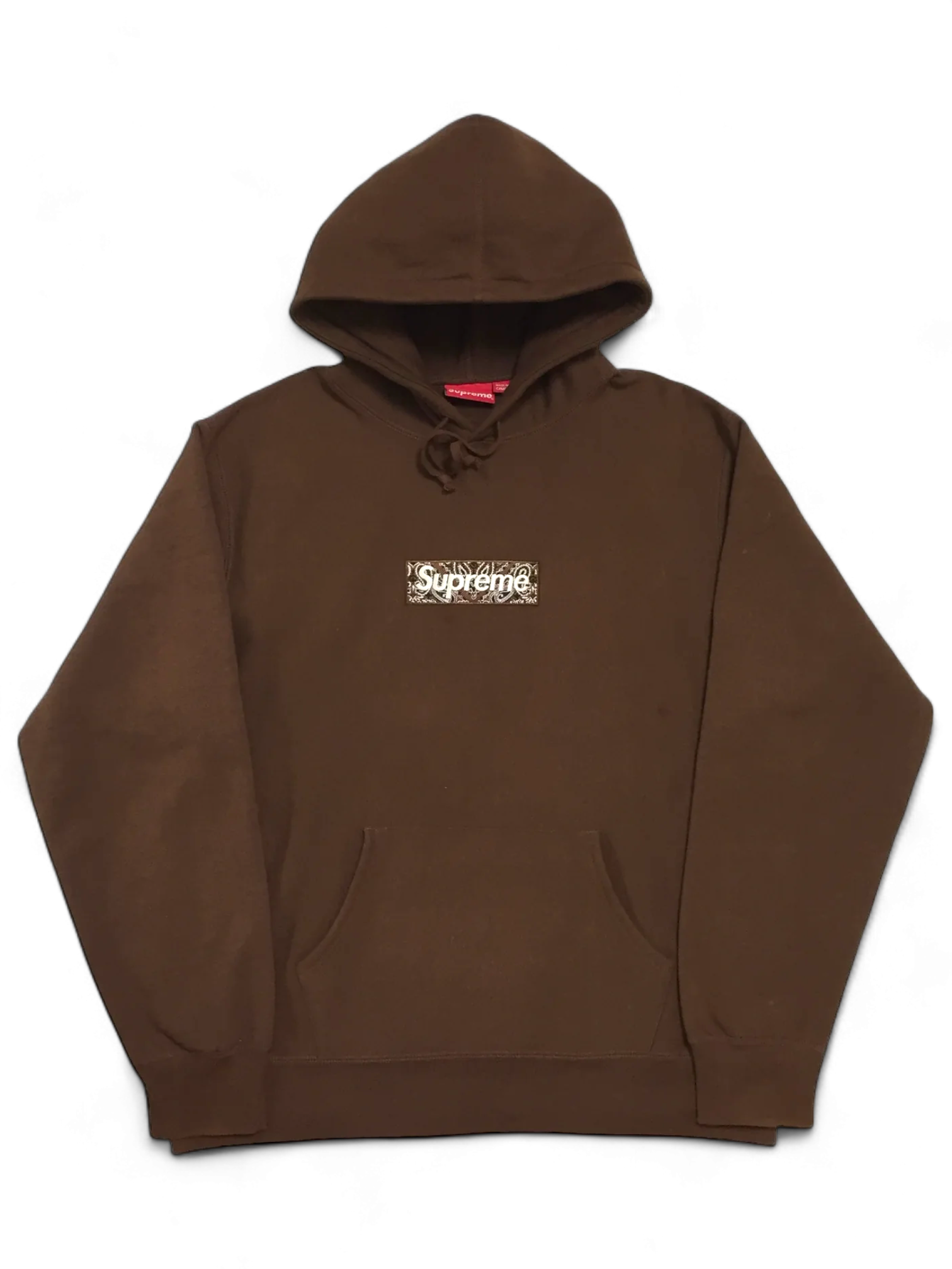 2019 Supreme Brown Bandana Paisley Box Logo Hoodie