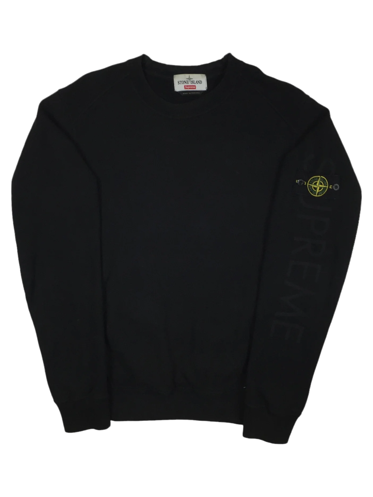 2014 Supreme x Stone Island Black Crewneck
