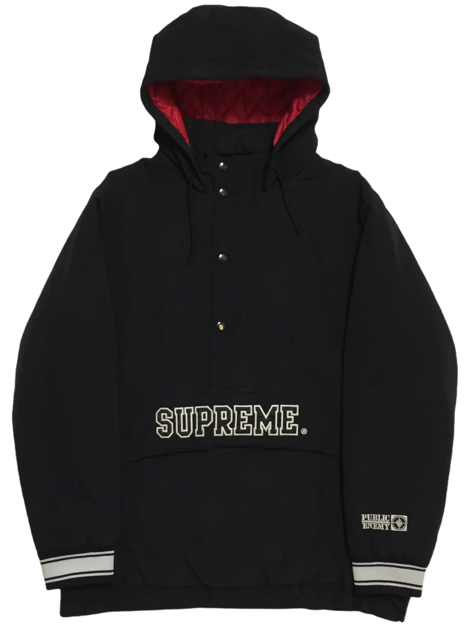 2006 Supreme x Public Enemy Black Starter Pullover Jacket